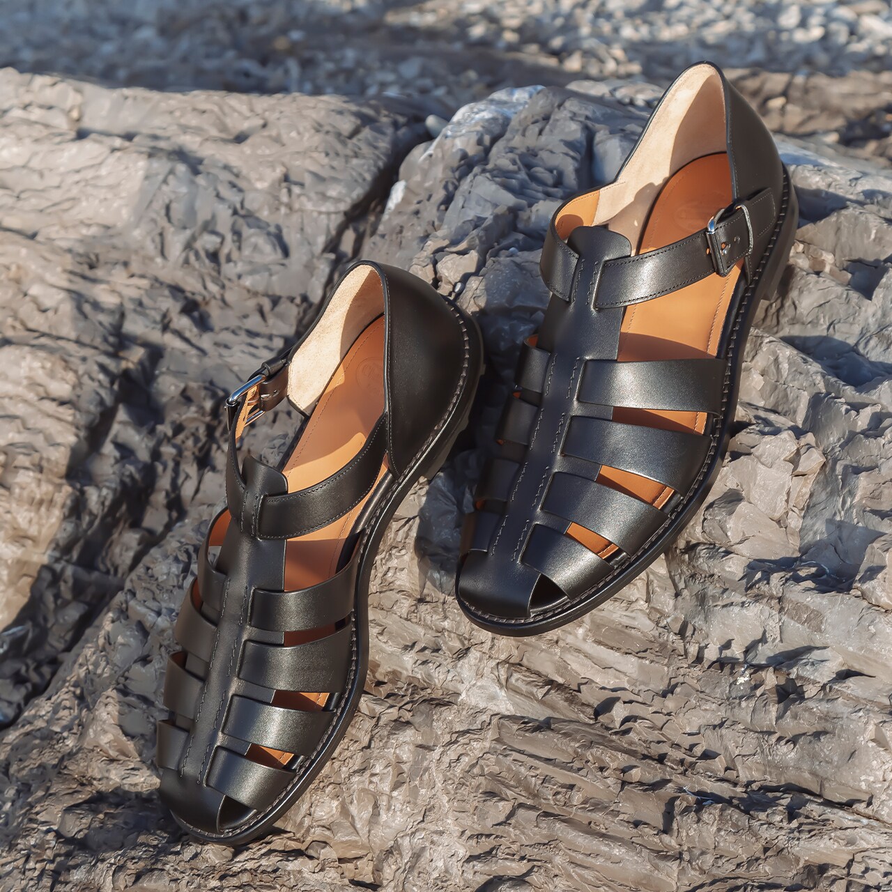 men's leather sandals on sale