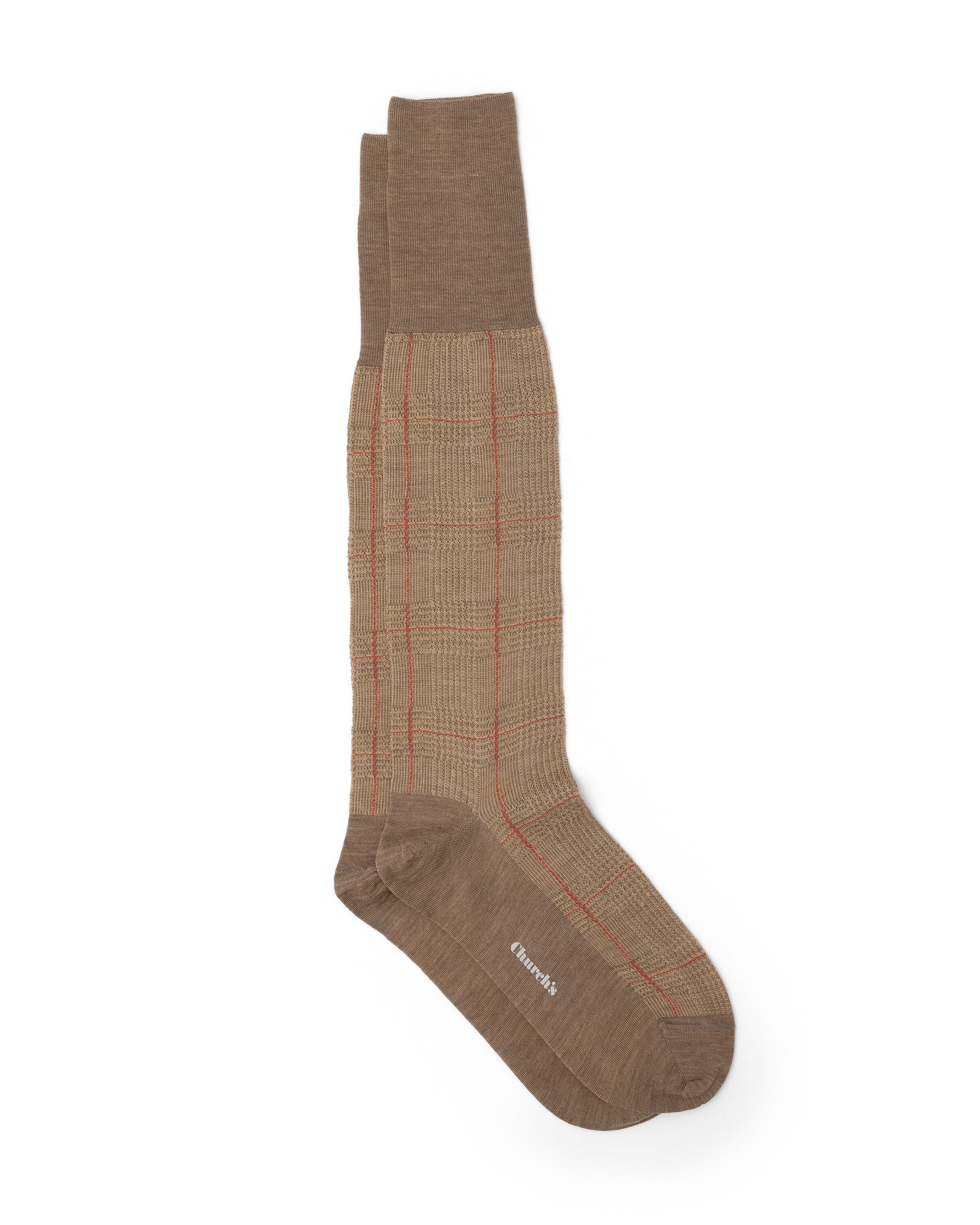 Church Prince Of Wales Wool Long Socks, Man, Beige, Size 12,5