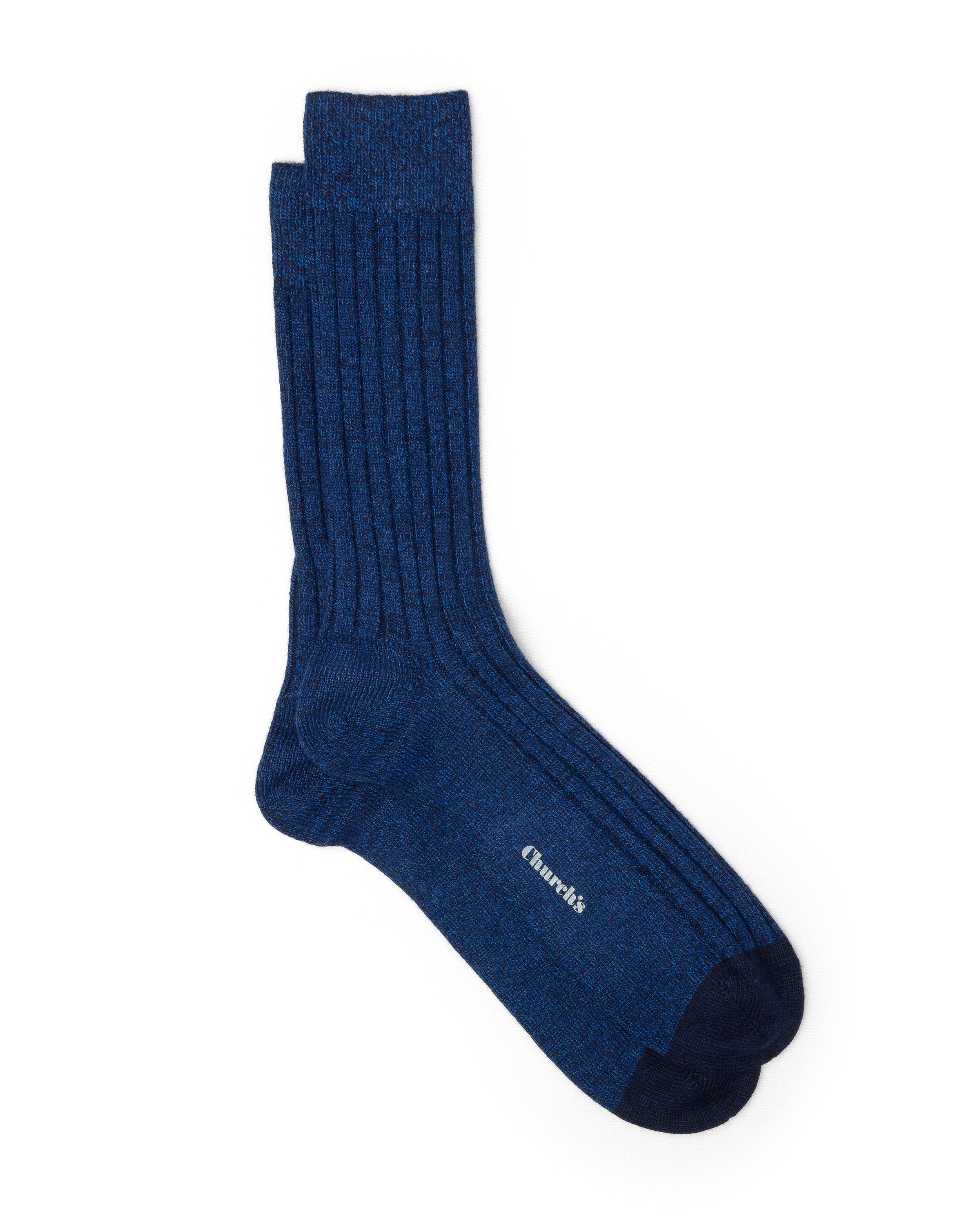Church Ribbed Socks With Cashmere, Man, Bright Blue/blue