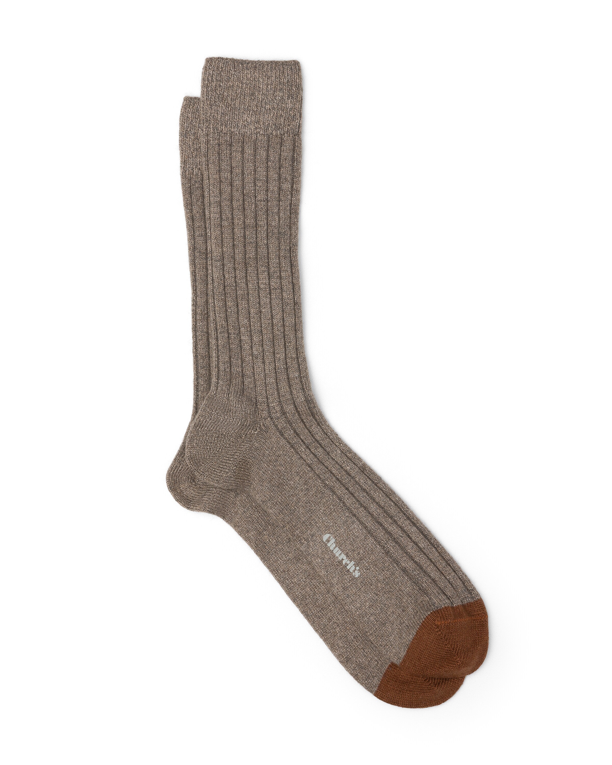 Church Ribbed Socks With Cashmere, Man, Beige