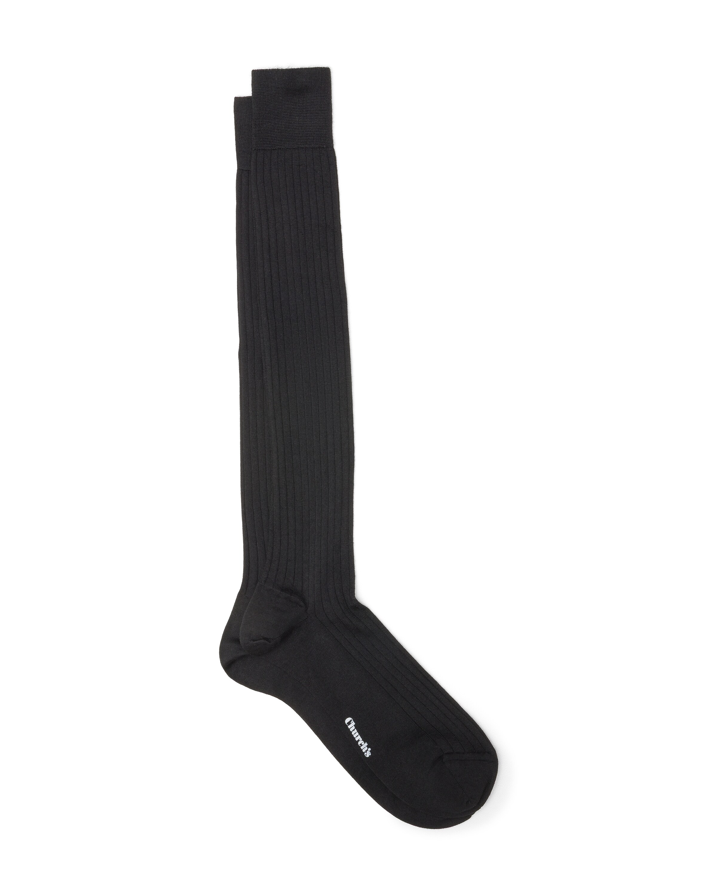 Church Silk Cashmere Long Socks, Man, Black, Size 12,5
