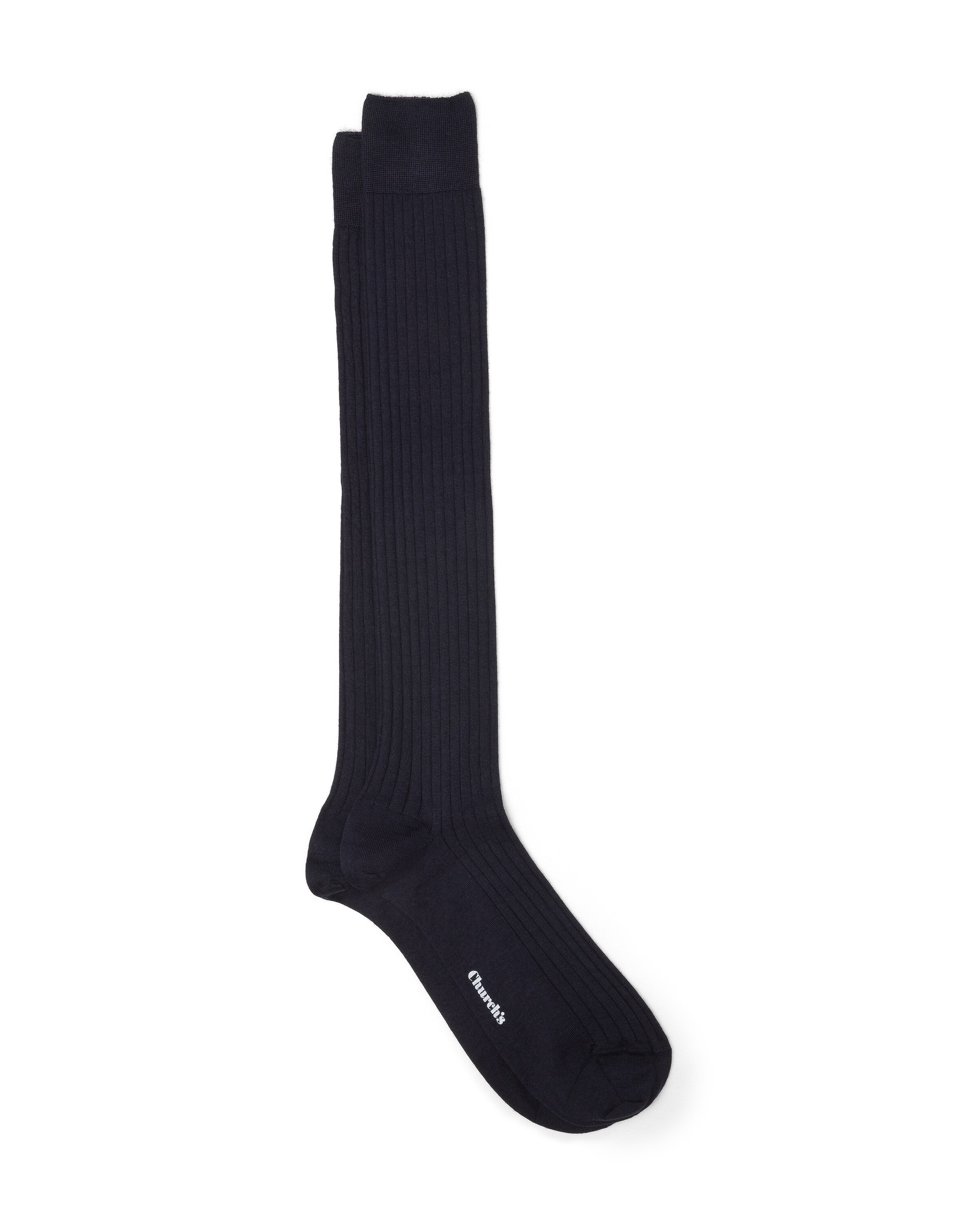 Church Silk Cashmere Long Socks, Man, Navy, Size 11,5