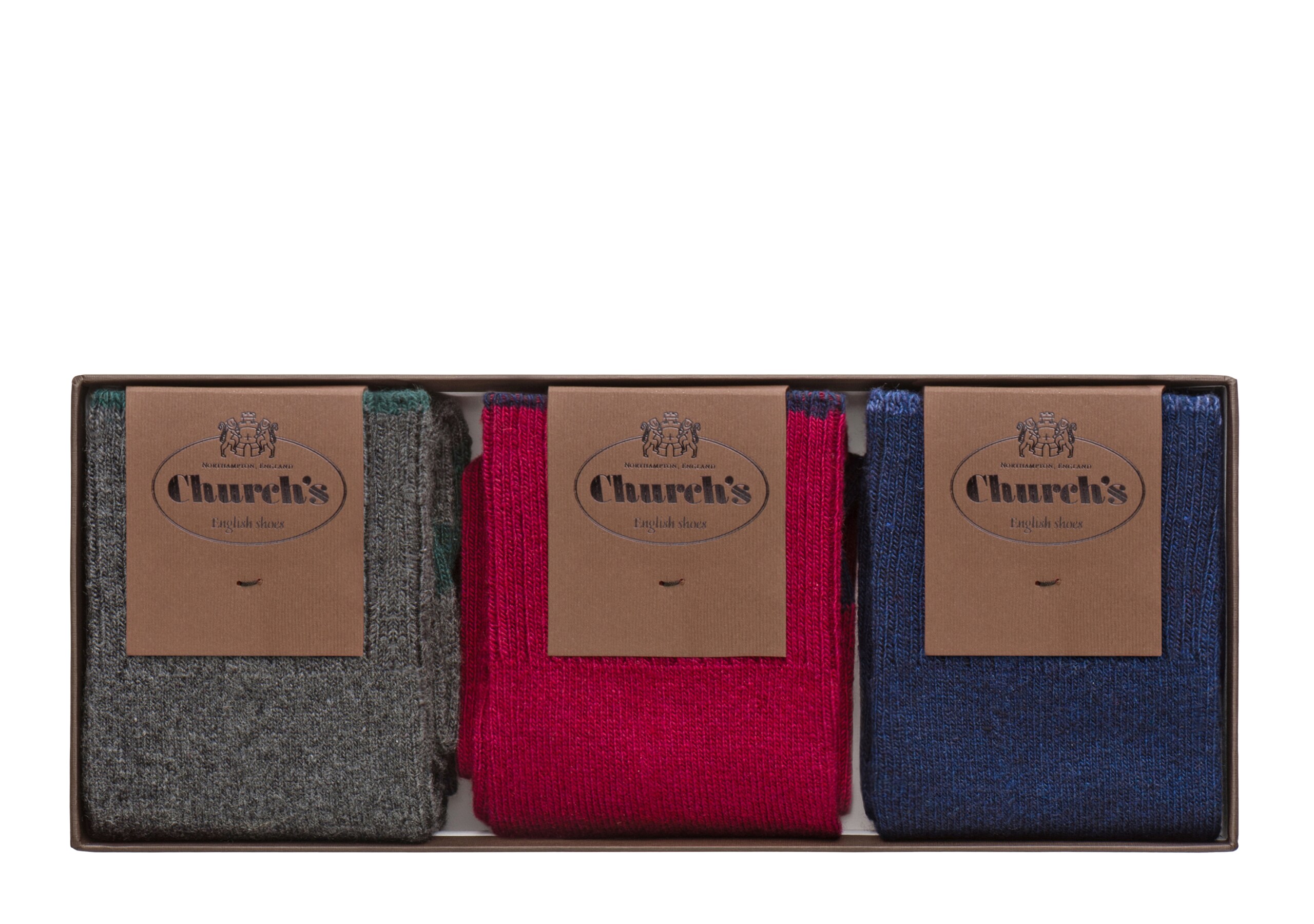 Three-pack socks Church's カシミア ショート グリーン