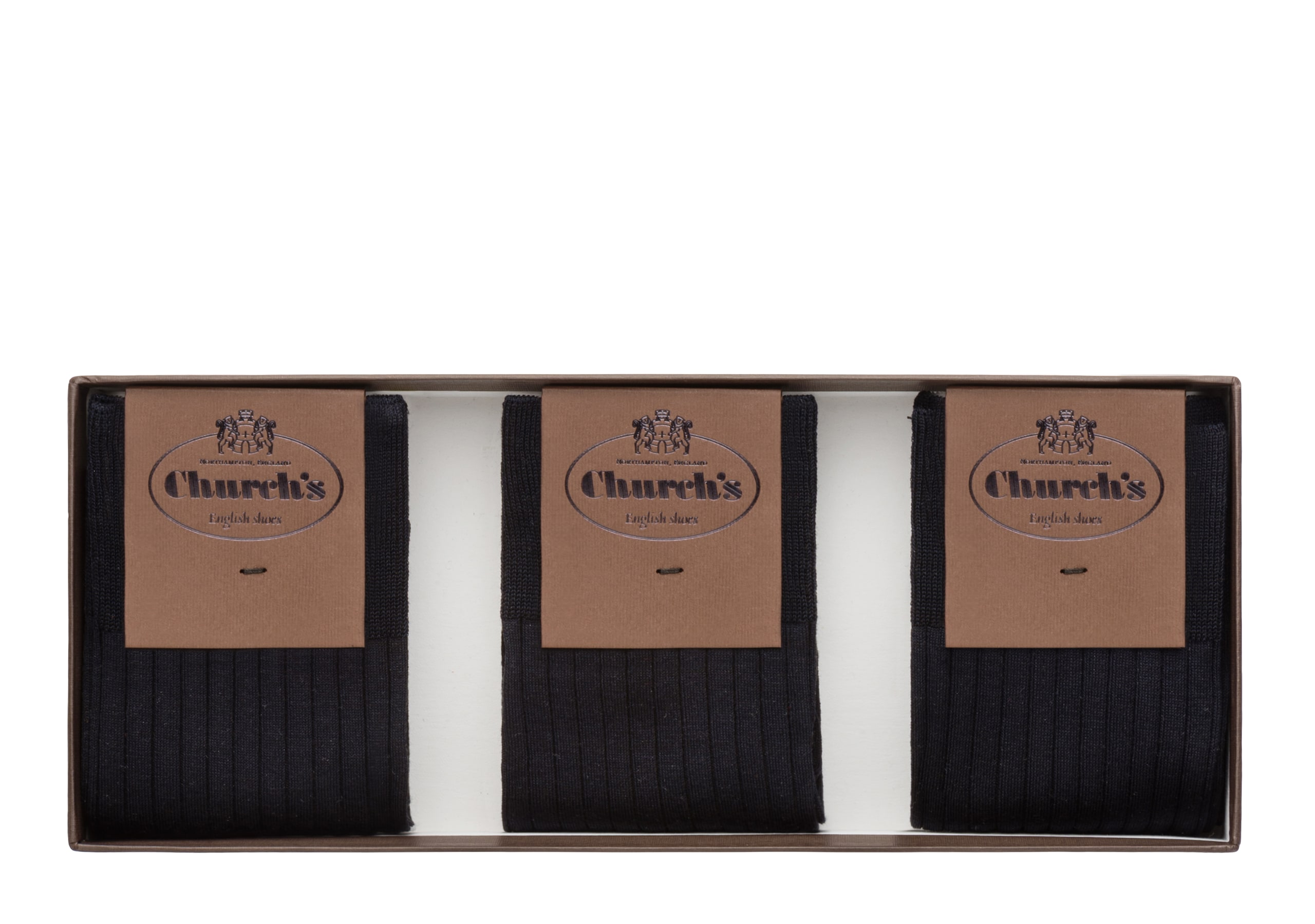 Three-pack socks Church's Ribbed Fil d'Ecosse Short Blue