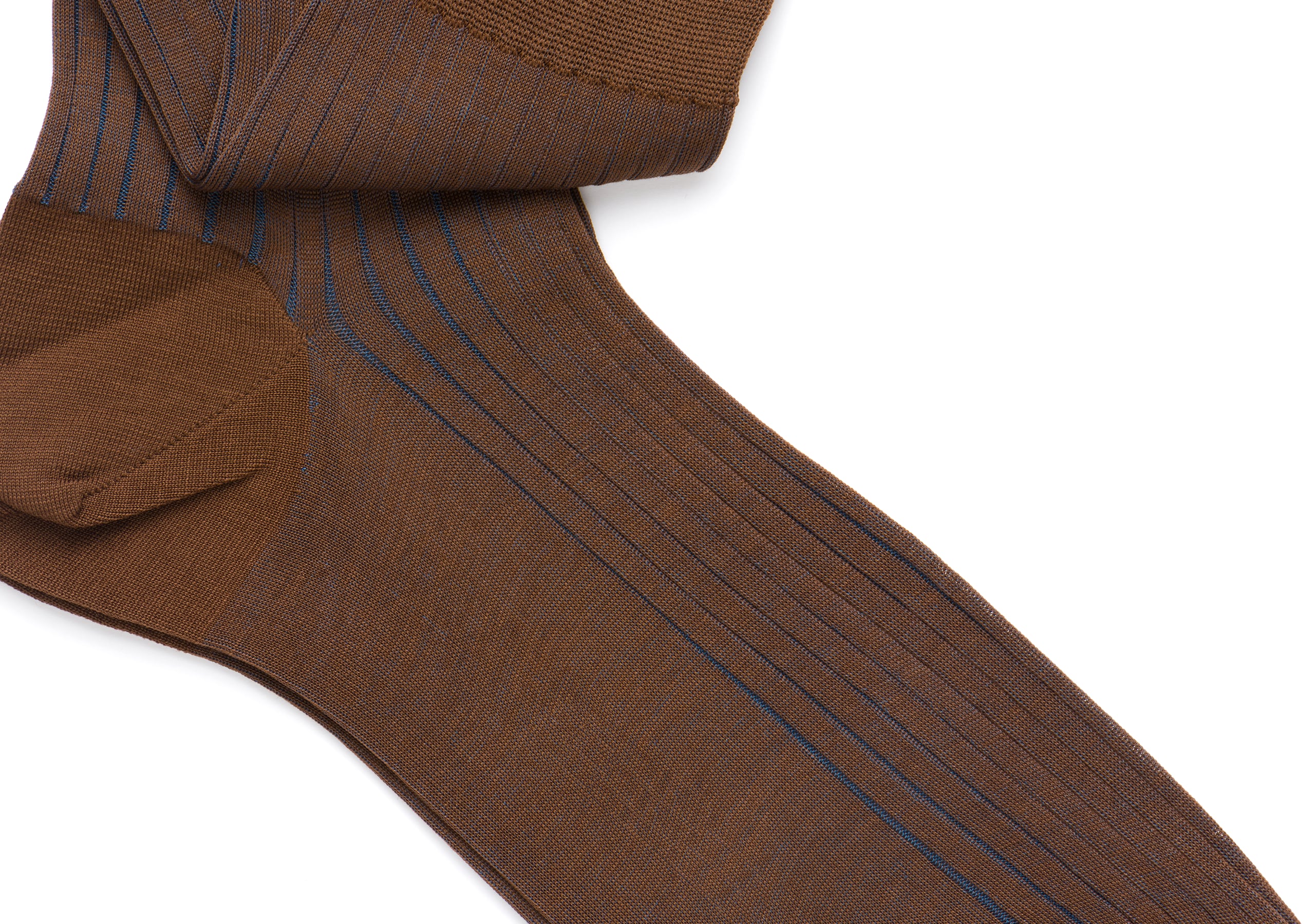 Contrast ribbed socks Church's Courtes en coton côtelé Marron