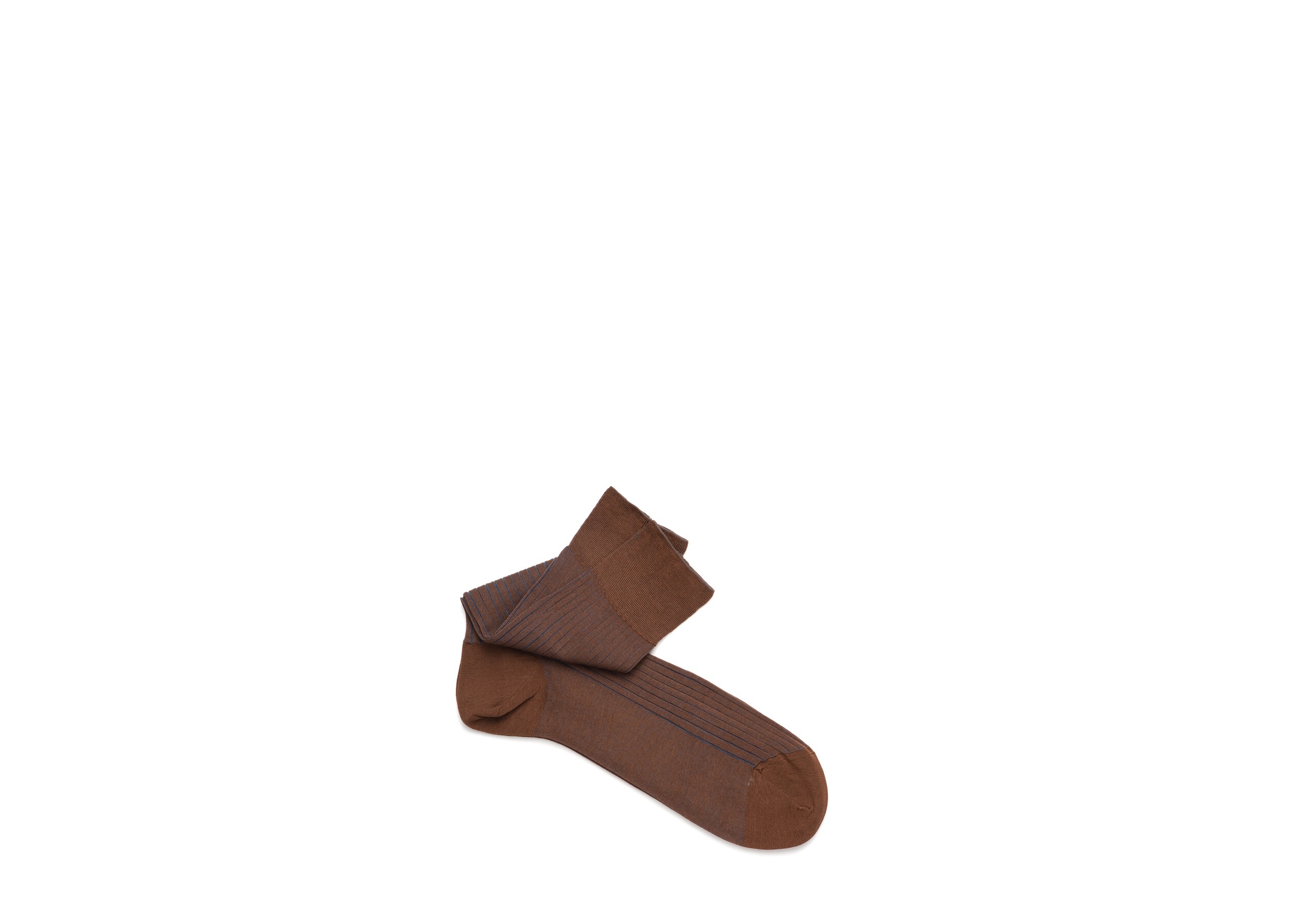 Contrast ribbed socks Church's Courtes en coton côtelé Marron