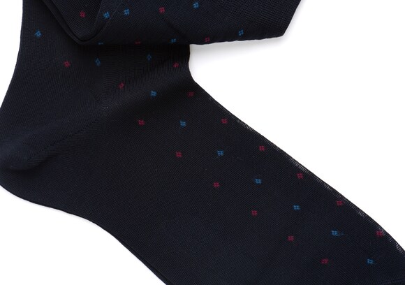 Church's Contrast diamond socks Cotton Dot Short Navy