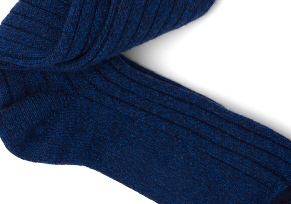 Church's Plain cashmere Ribbed Short Socks Blue