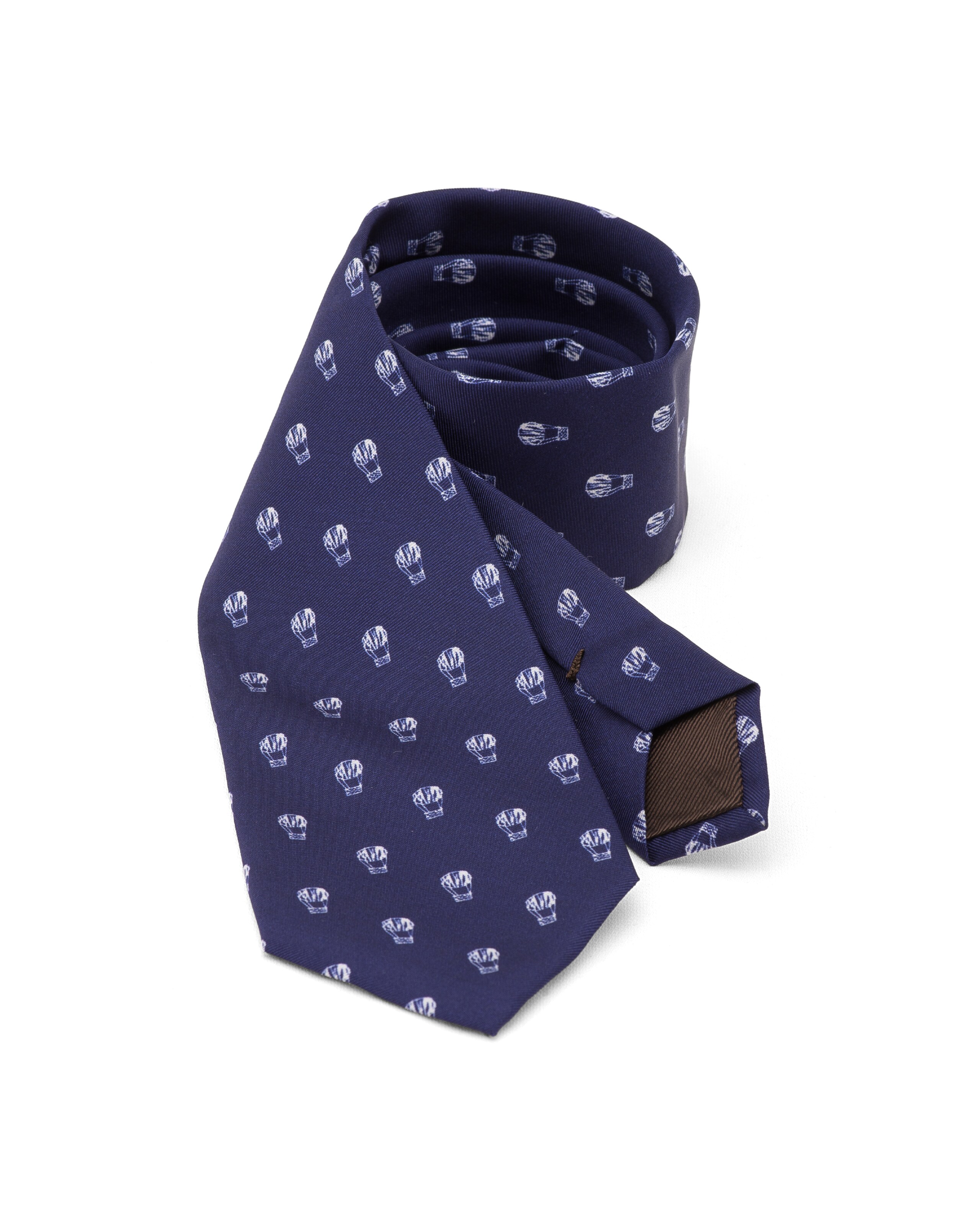 Air balloon print tie Church's Sergé de soie imprimé Bleu