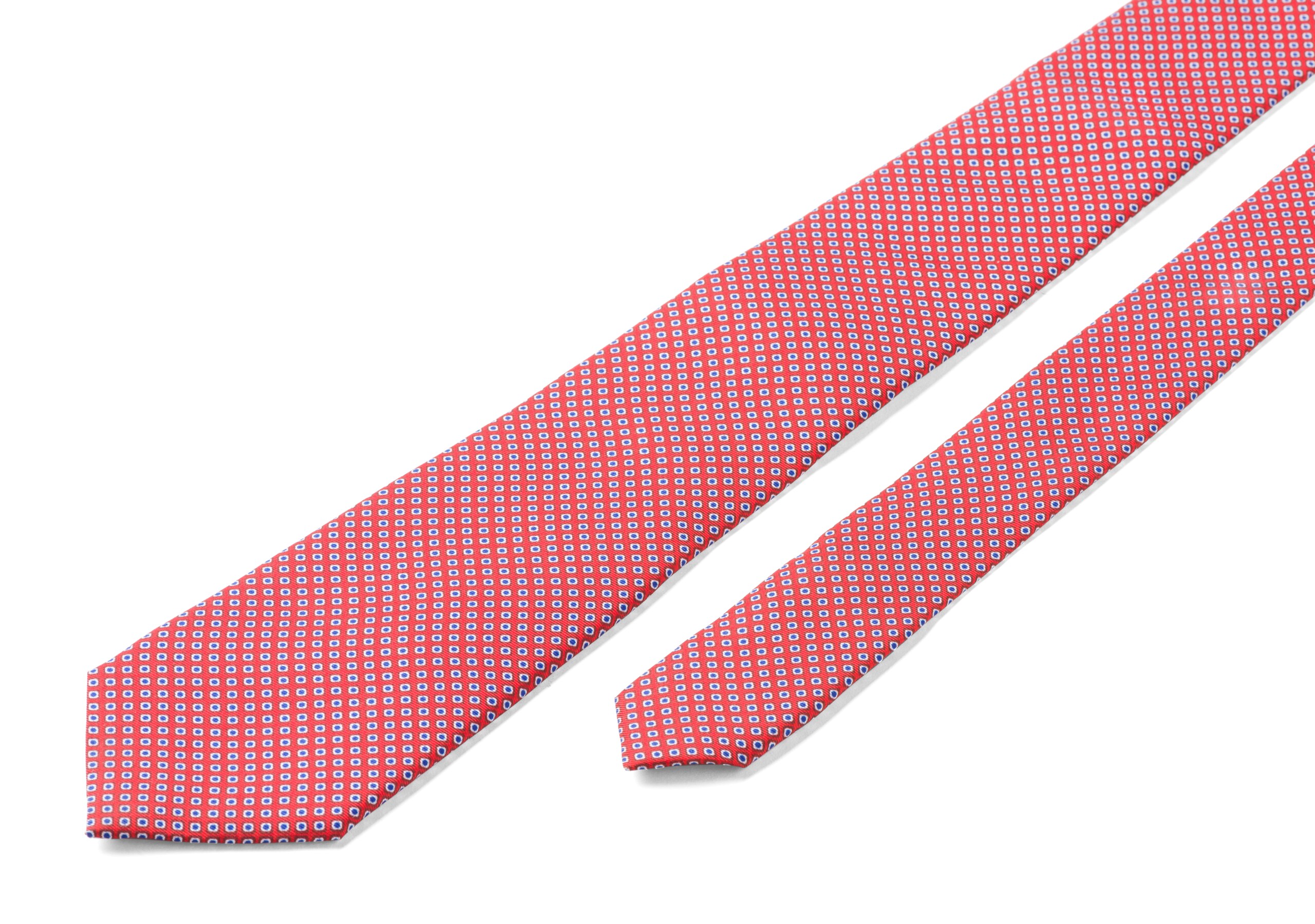 Rhombus print tie Church's Twill di seta stampato Rosso