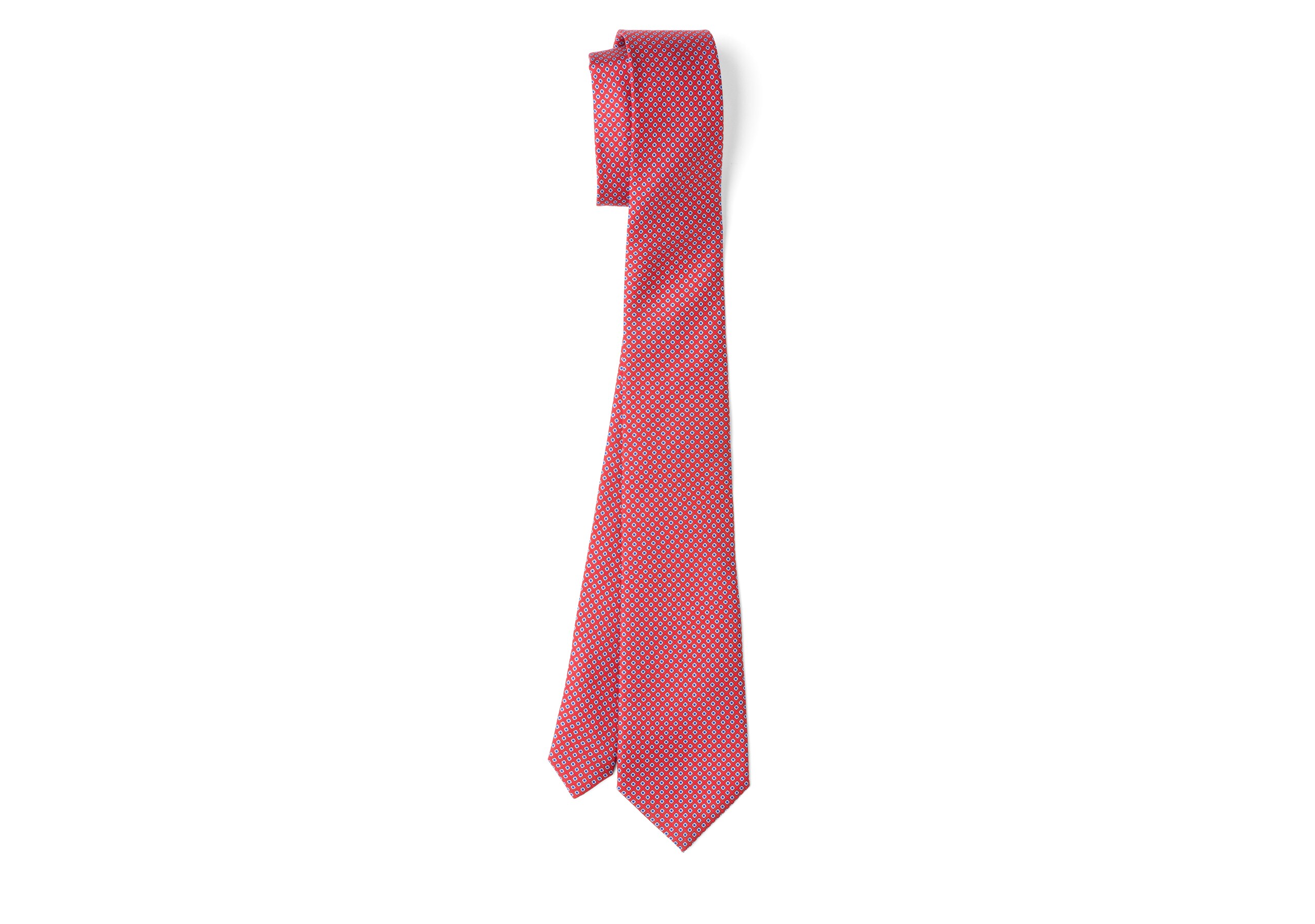 Rhombus print tie Church's Twill di seta stampato Rosso