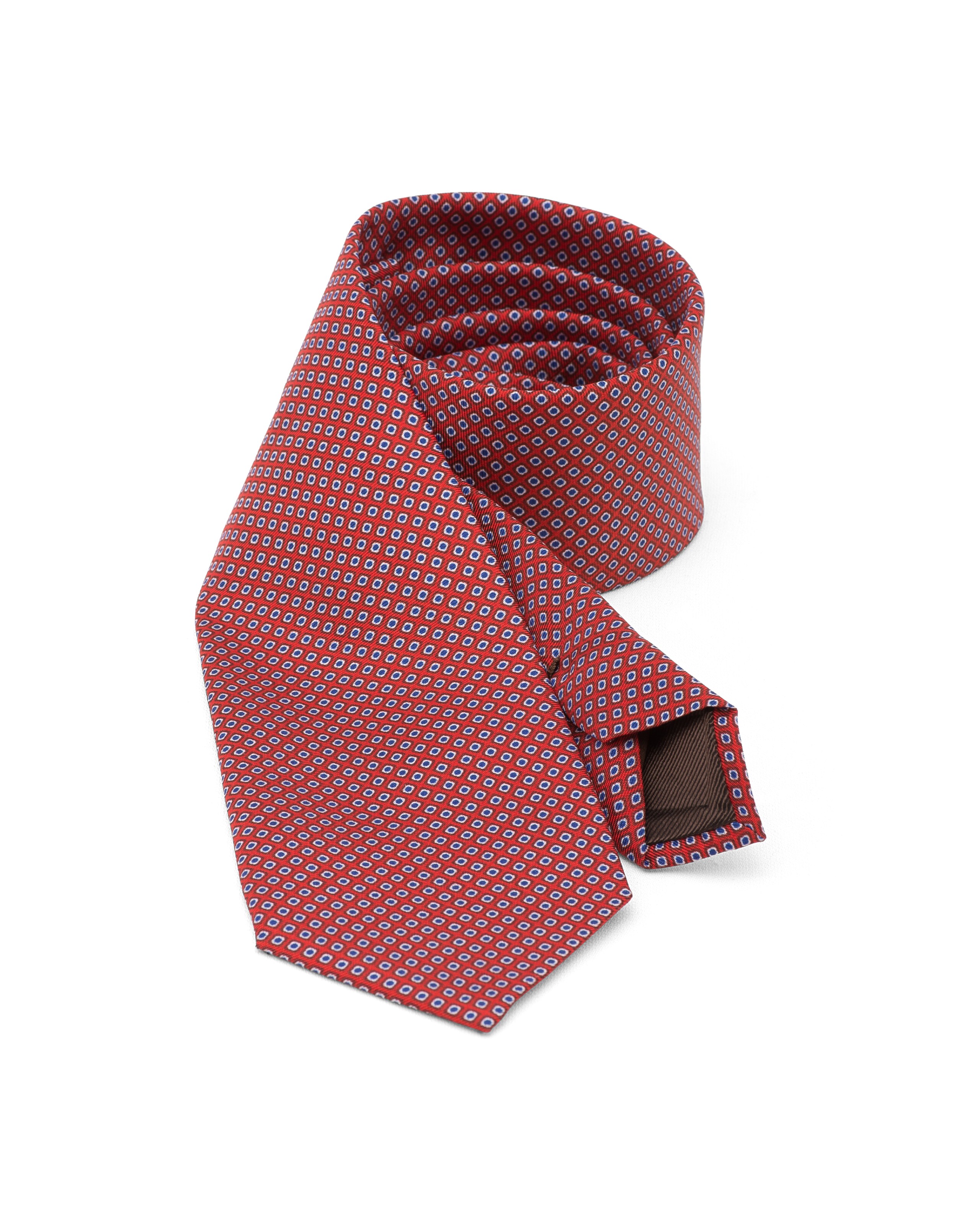 Rhombus print tie Church's Printed Silk Twill Red