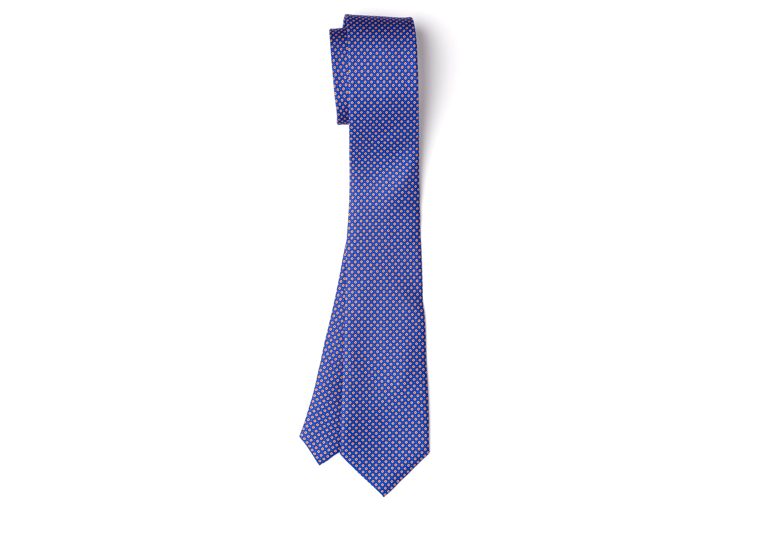 Rhombus print tie Church's プリント入り シルクツイル ネイビー