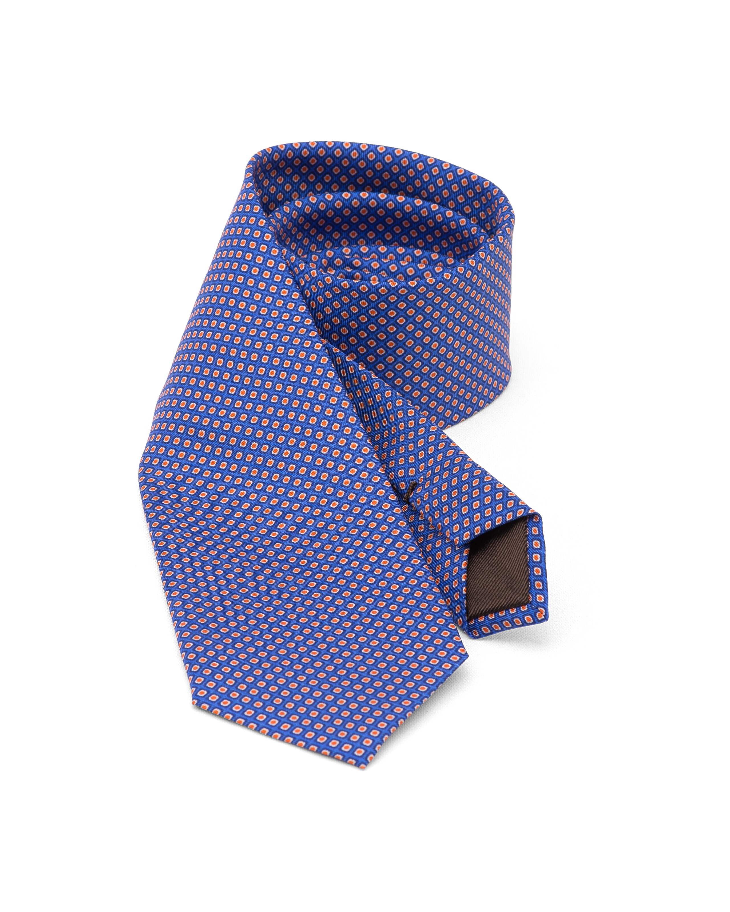 Rhombus print tie Church's Printed Silk Twill Blue