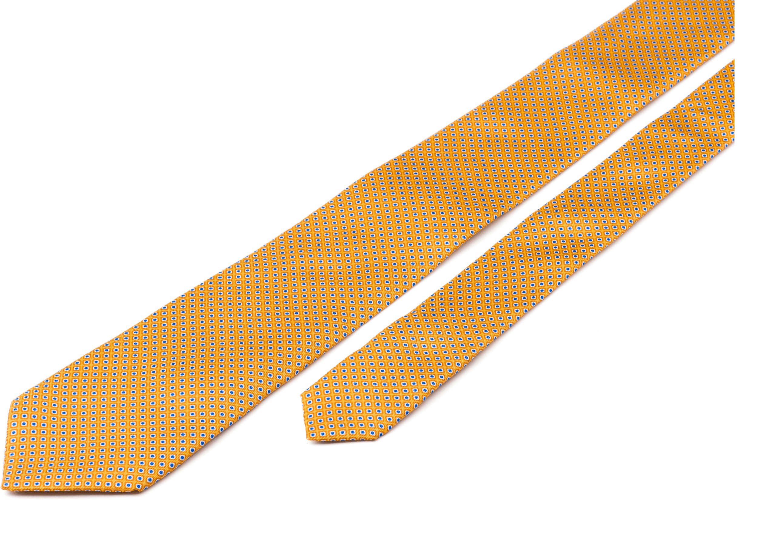 Rhombus print tie Church's Sergé de soie imprimé Jaune