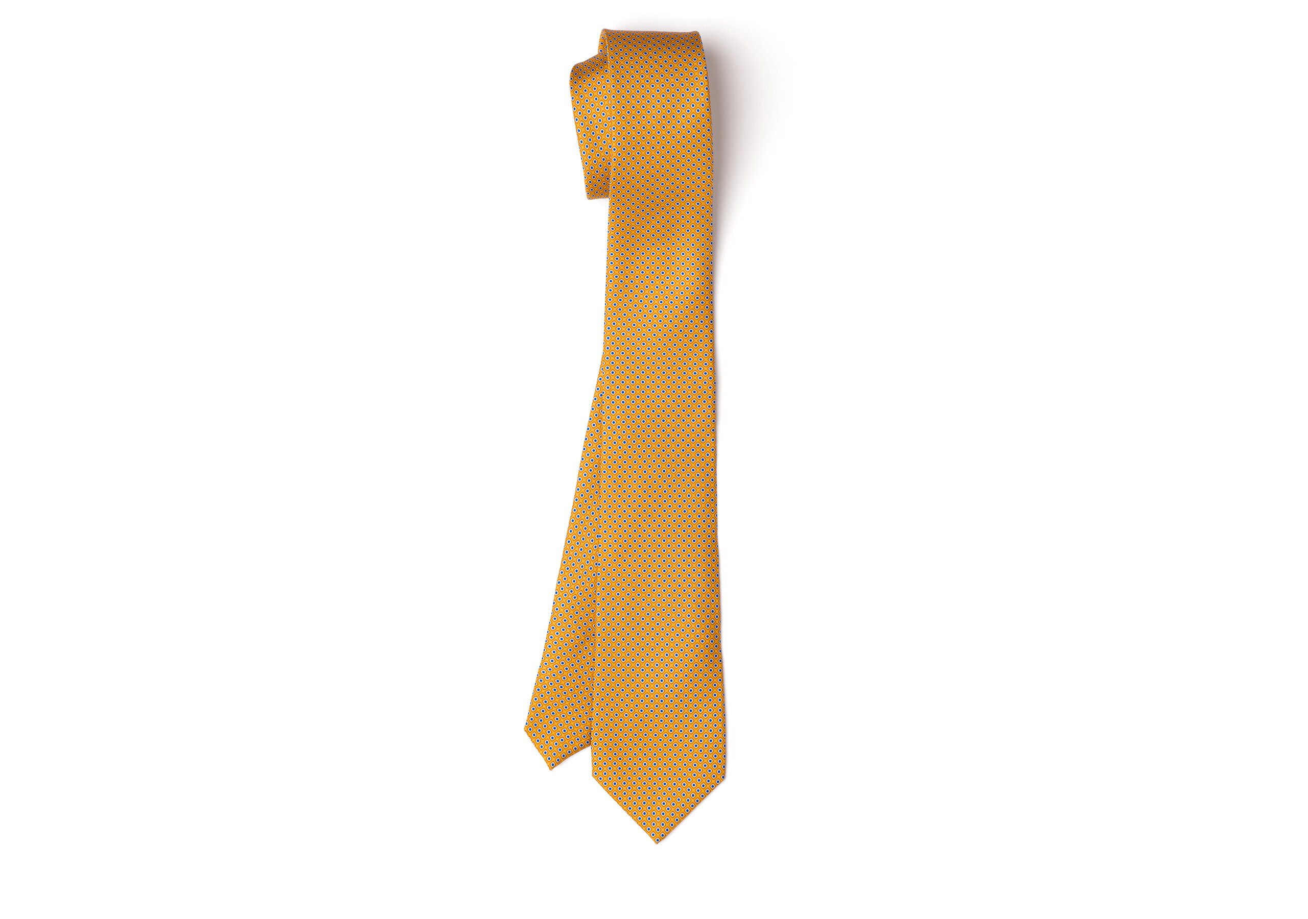 Rhombus print tie Church's Sergé de soie imprimé Jaune