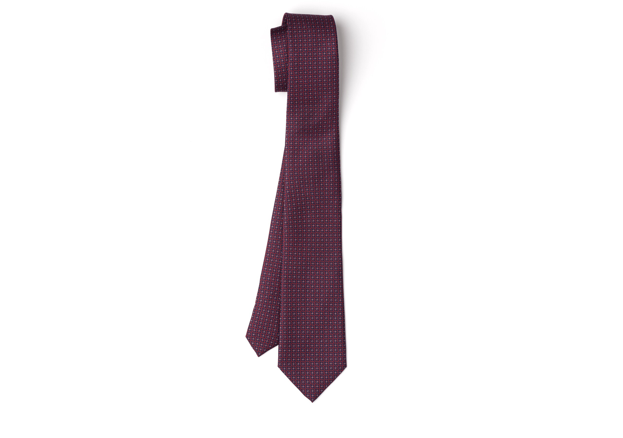 Chain print tie Church's Printed Silk Twill Blue