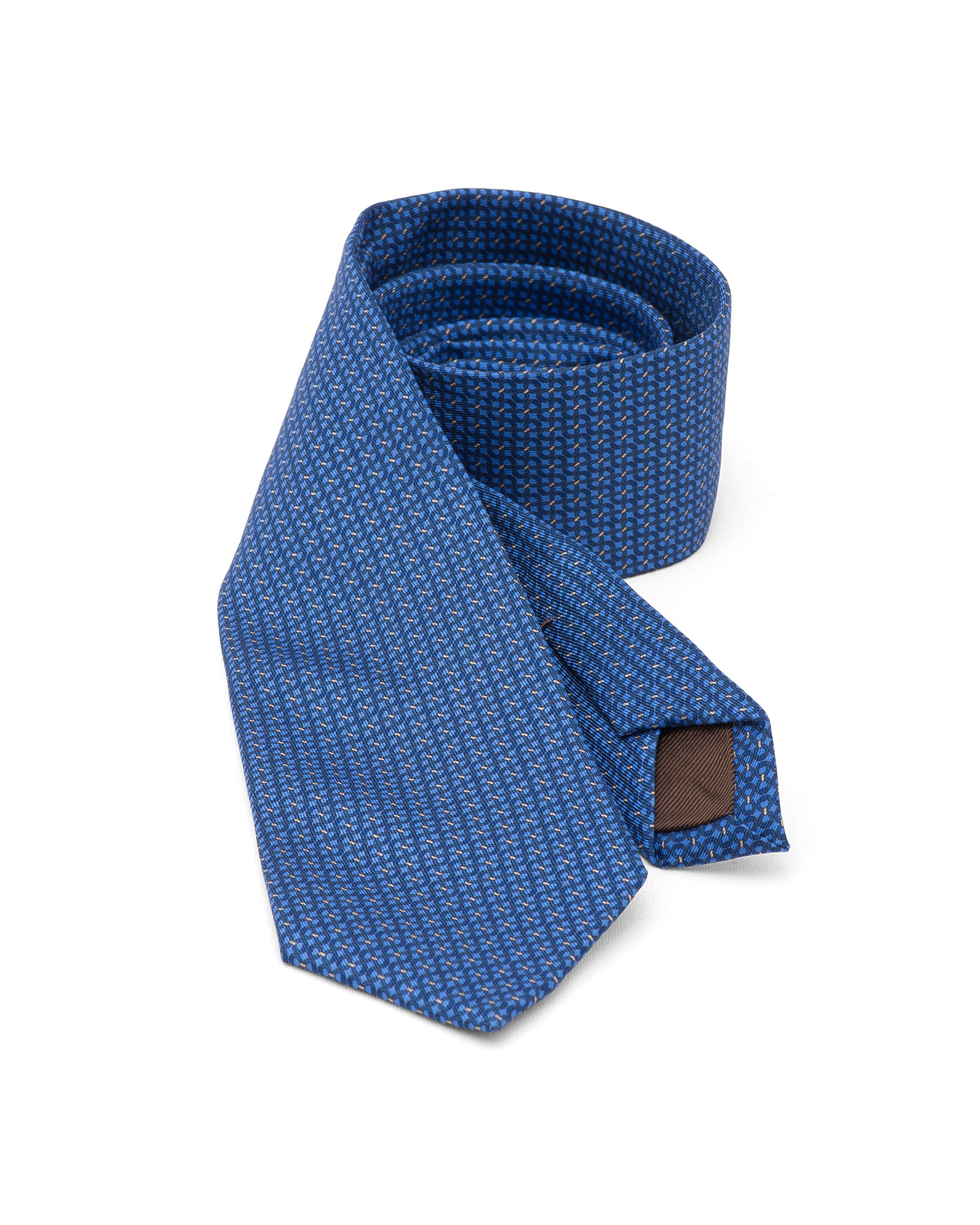 Chain print tie Church's プリント入り シルクツイル ネイビー