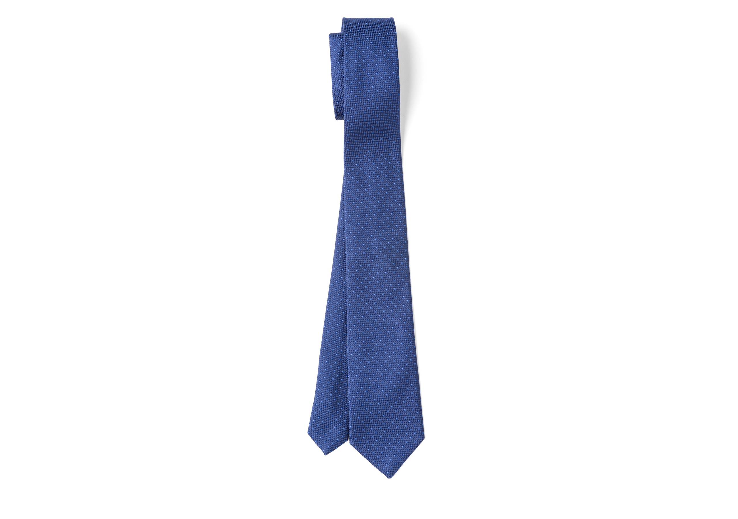 Woven pin dot tie Church's Silk Weave Blue