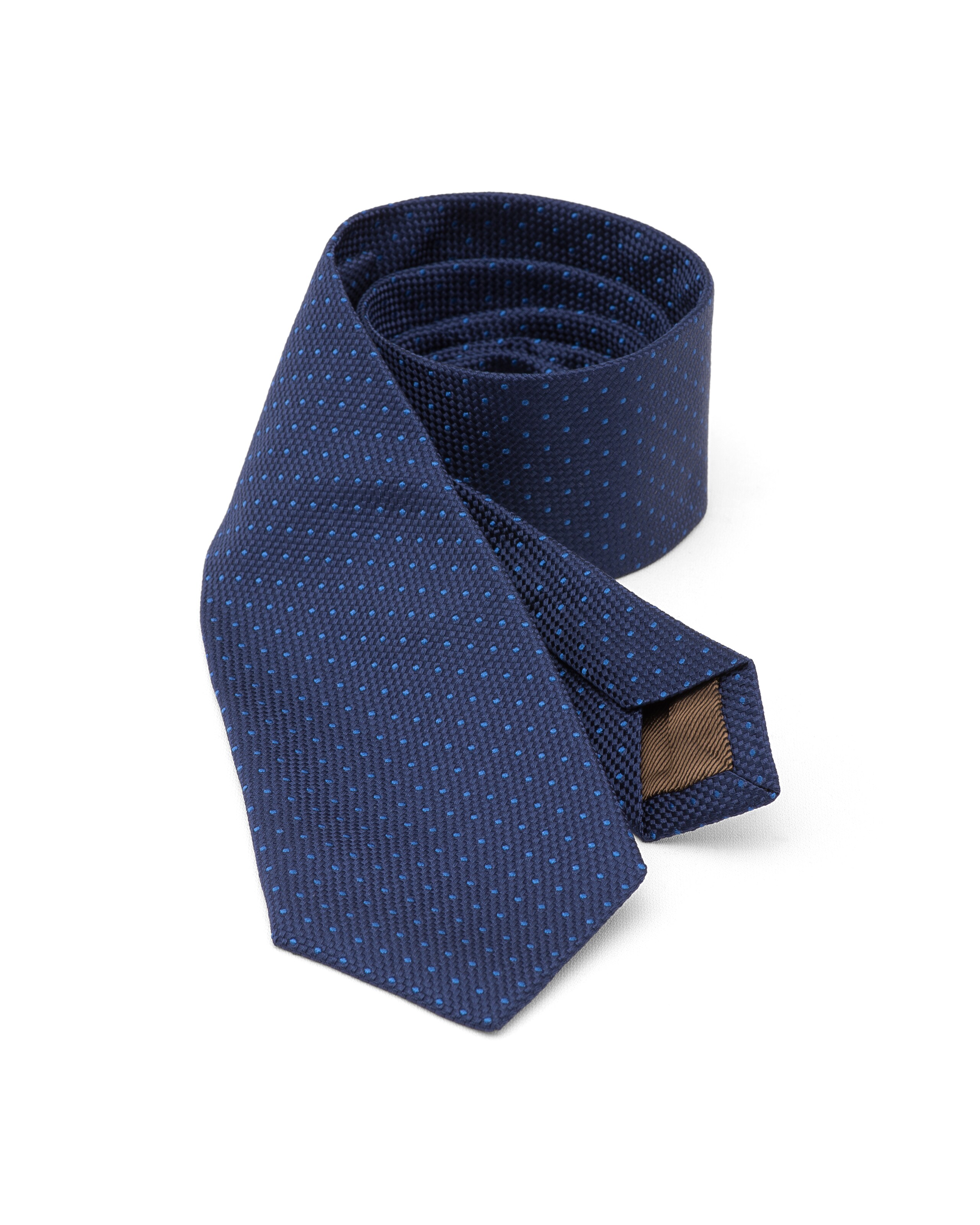 Woven pin dot tie Church's Silk Weave Blue