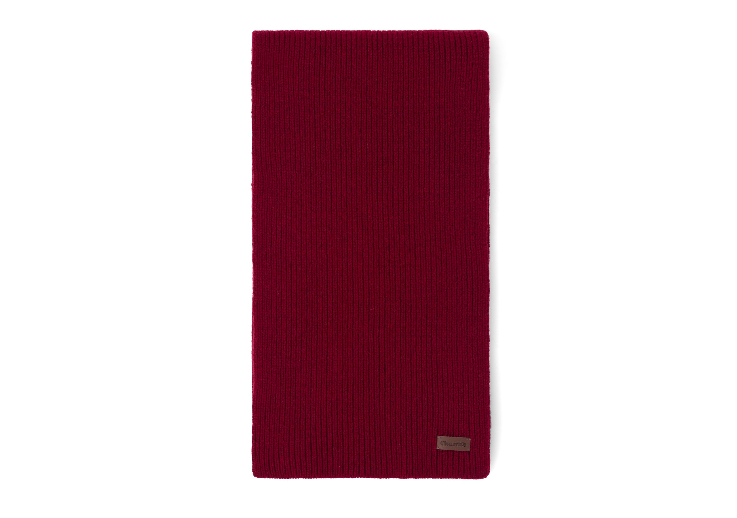 Scarf ribbed Church's virgin wool Burgundy