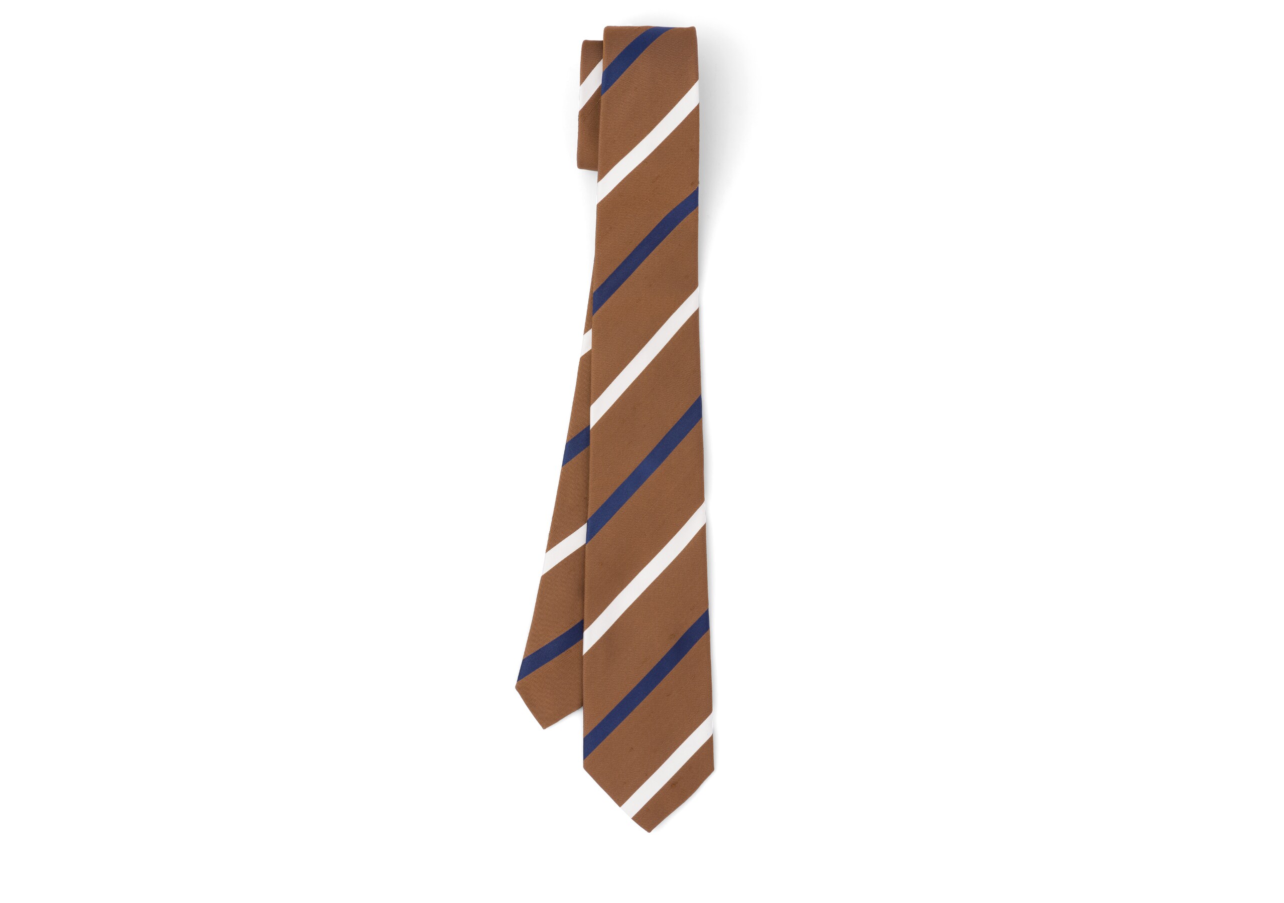 Tie small stripes Church's プリント入り シルクツイル ブラウン