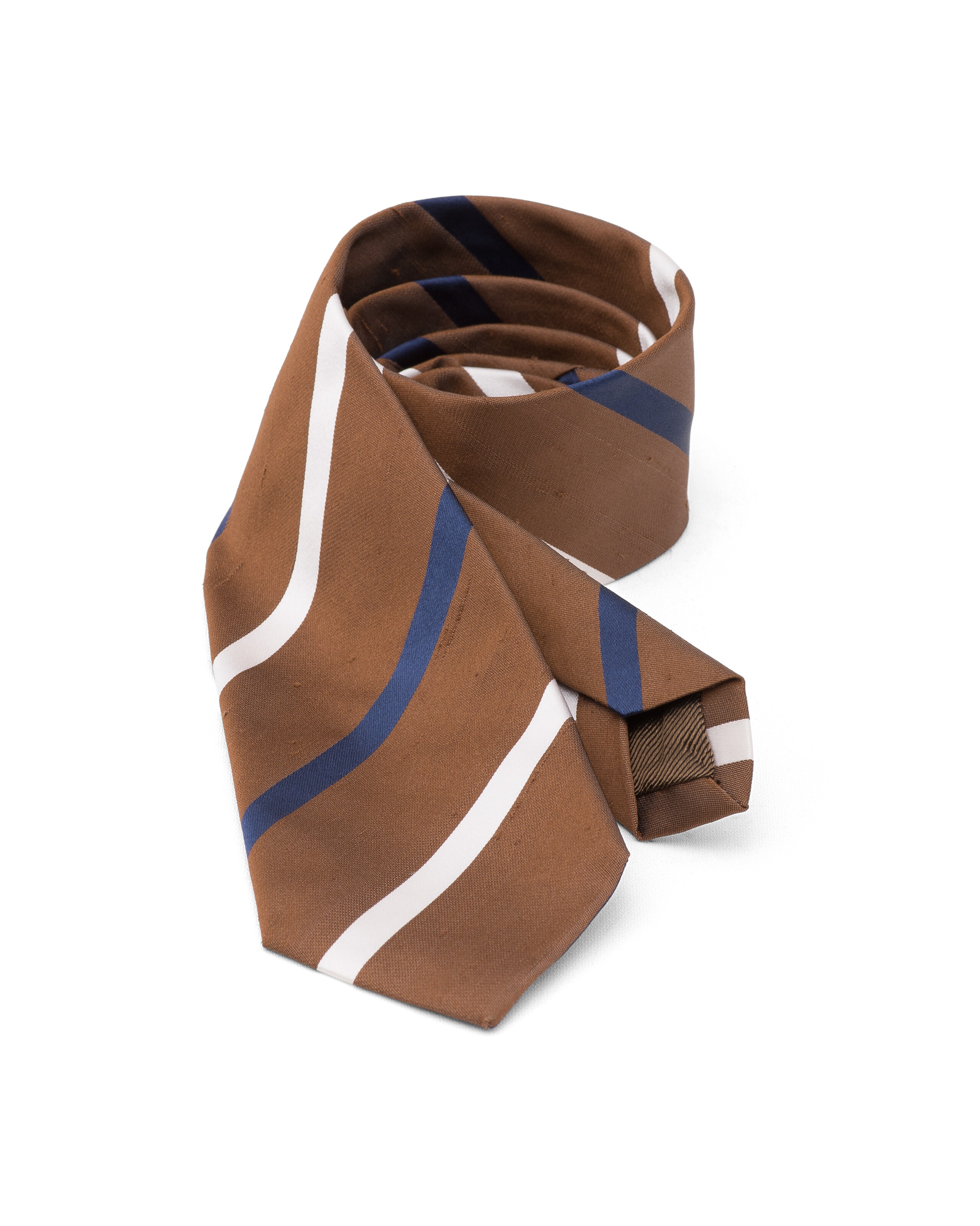Tie small stripes Church's プリント入り シルクツイル ブラウン