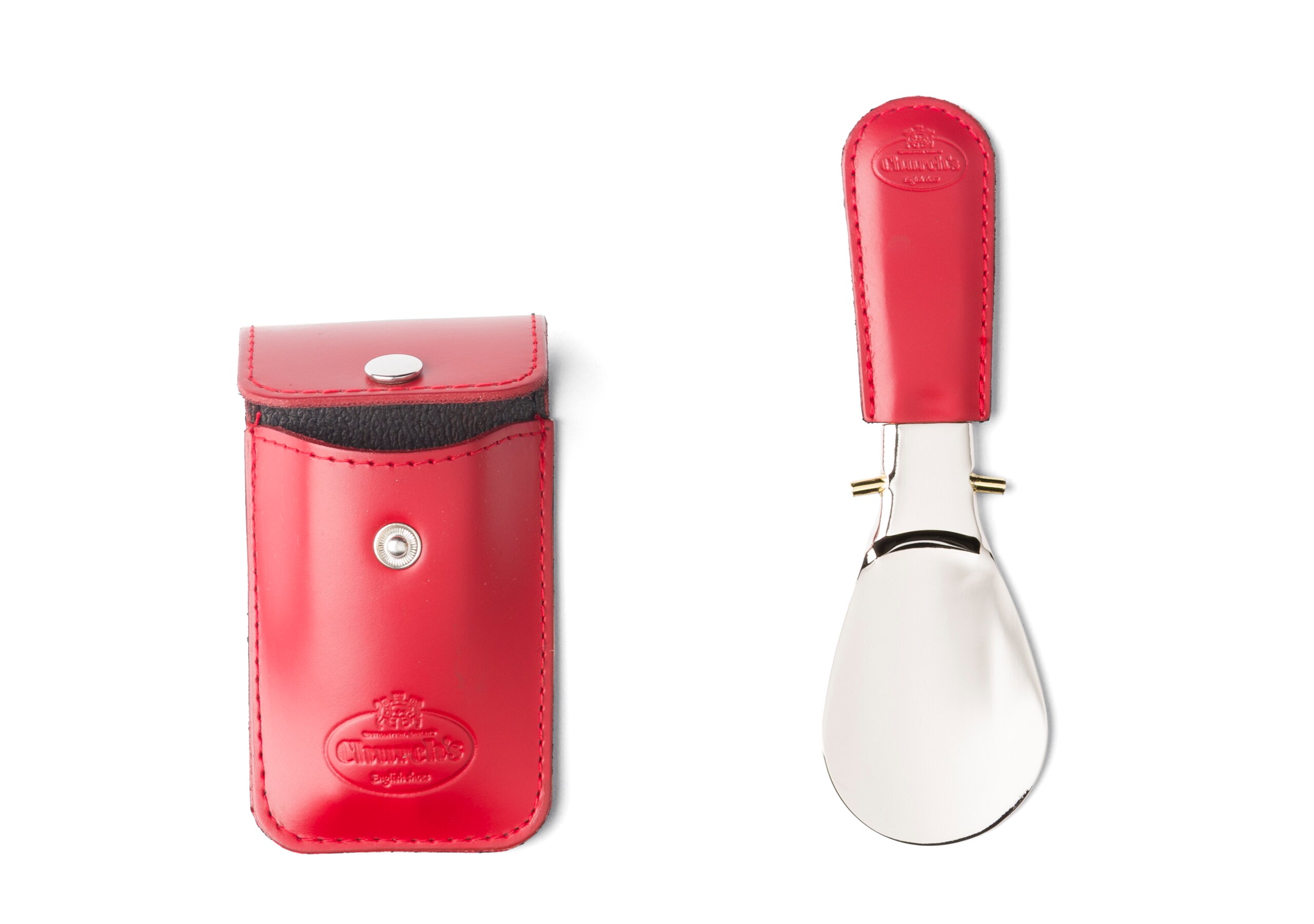 Travel shoe horn Church's Folding Shoe Horn with Pouch Red