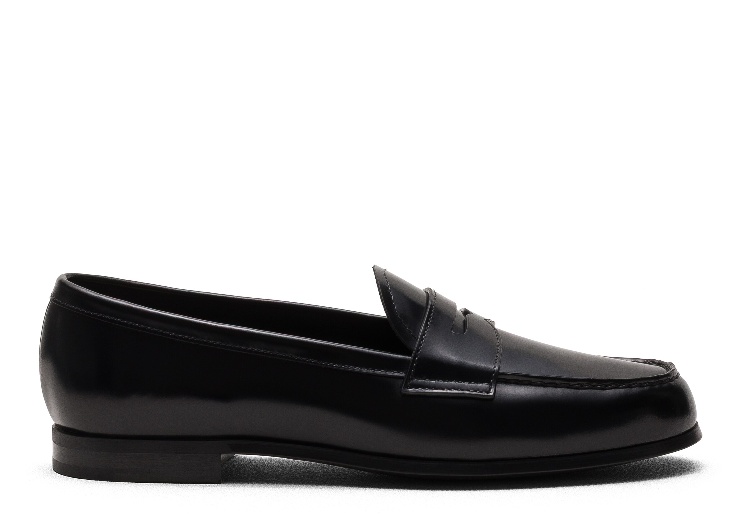 Church Polished Fumé Leather Loafer, Woman, Black, Size 41