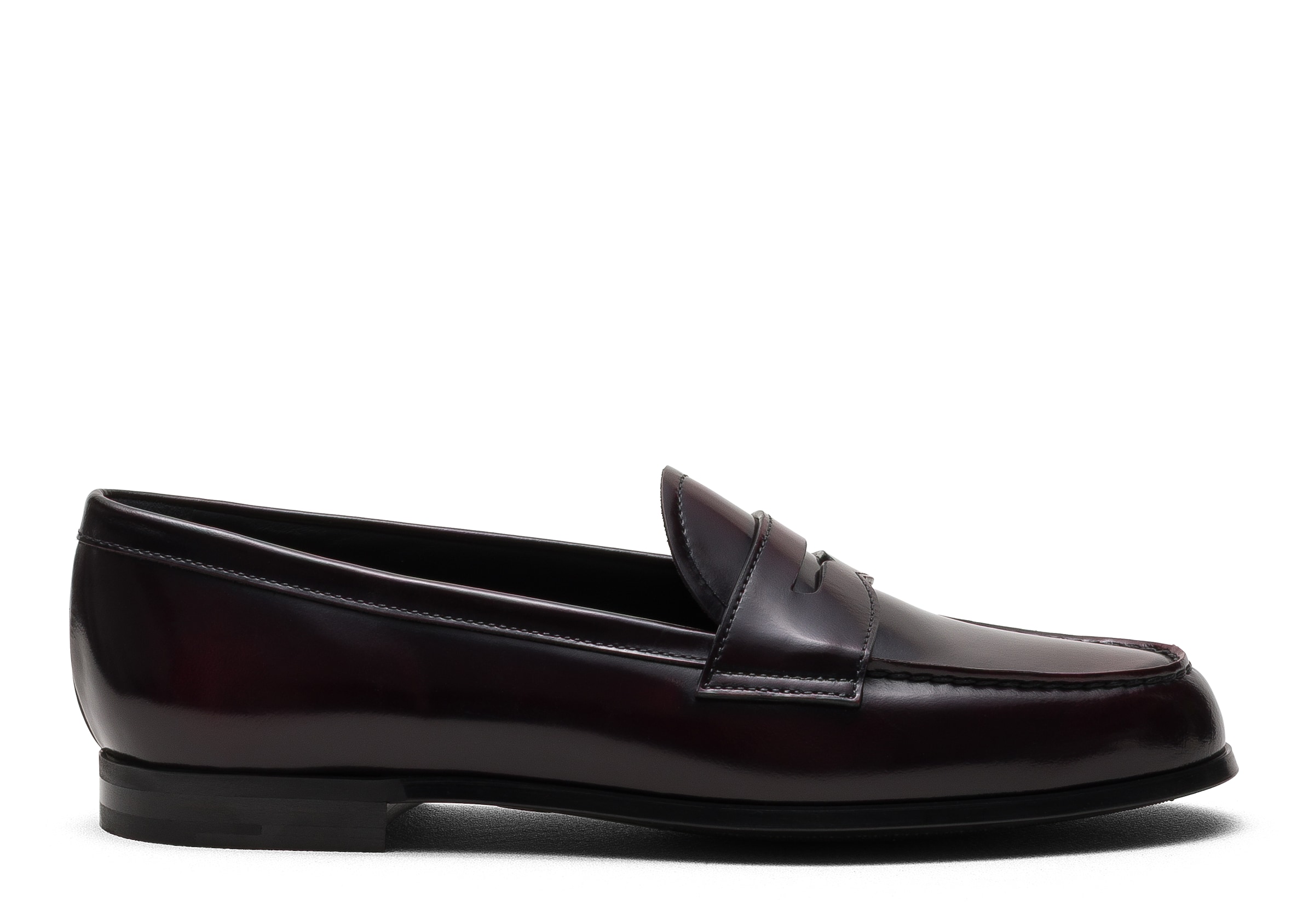Church Polished Fumé Leather Loafer, Woman, Light Burgundy, Size 36