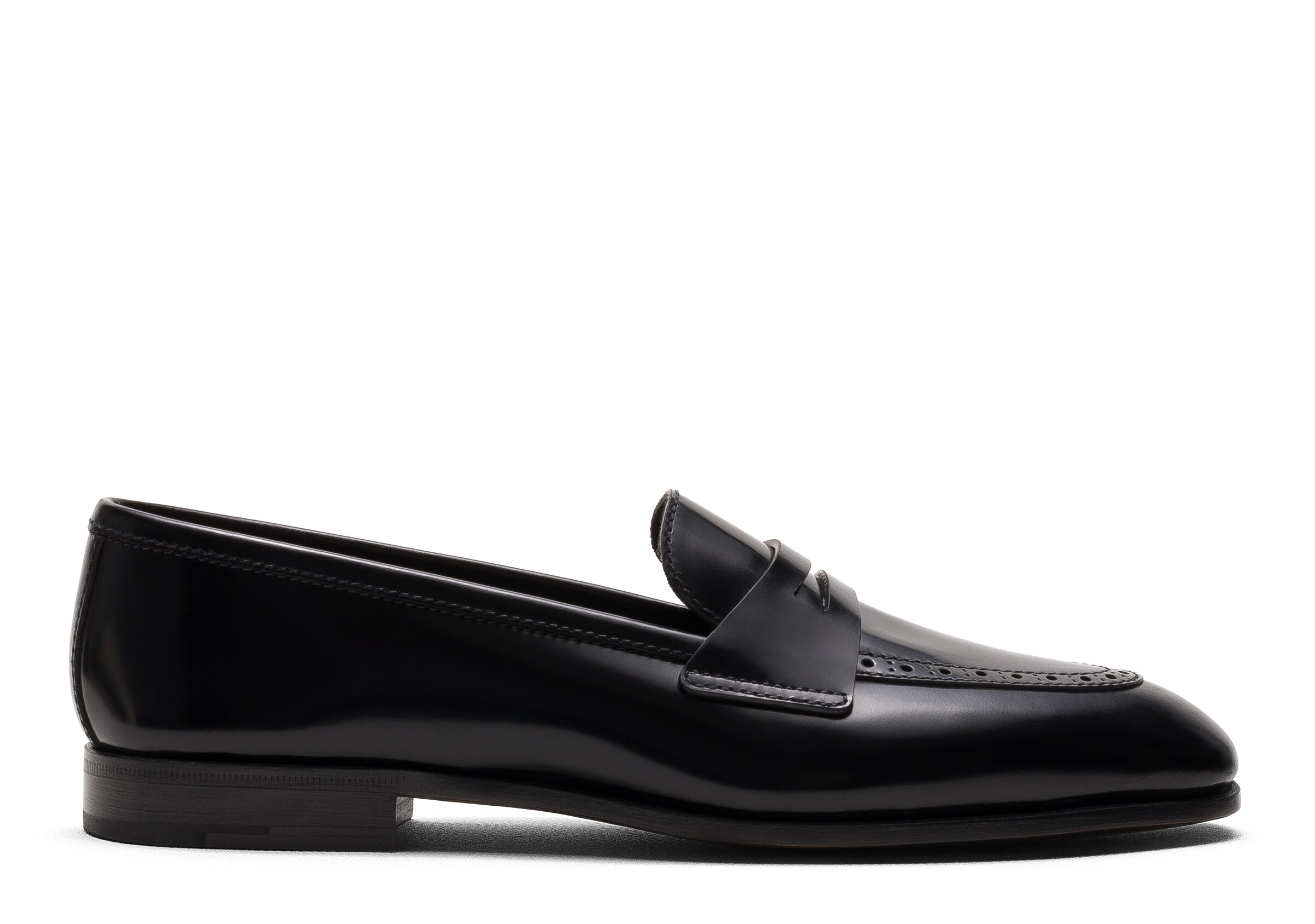 Church Polished Fumé Leather Loafer, Woman, Black, Size 37