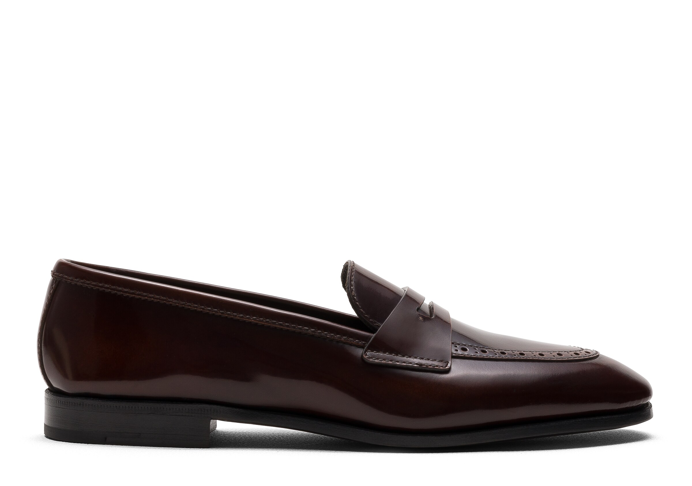 Church Polished Fumé Leather Loafer, Woman, Tabac, Size 35,5