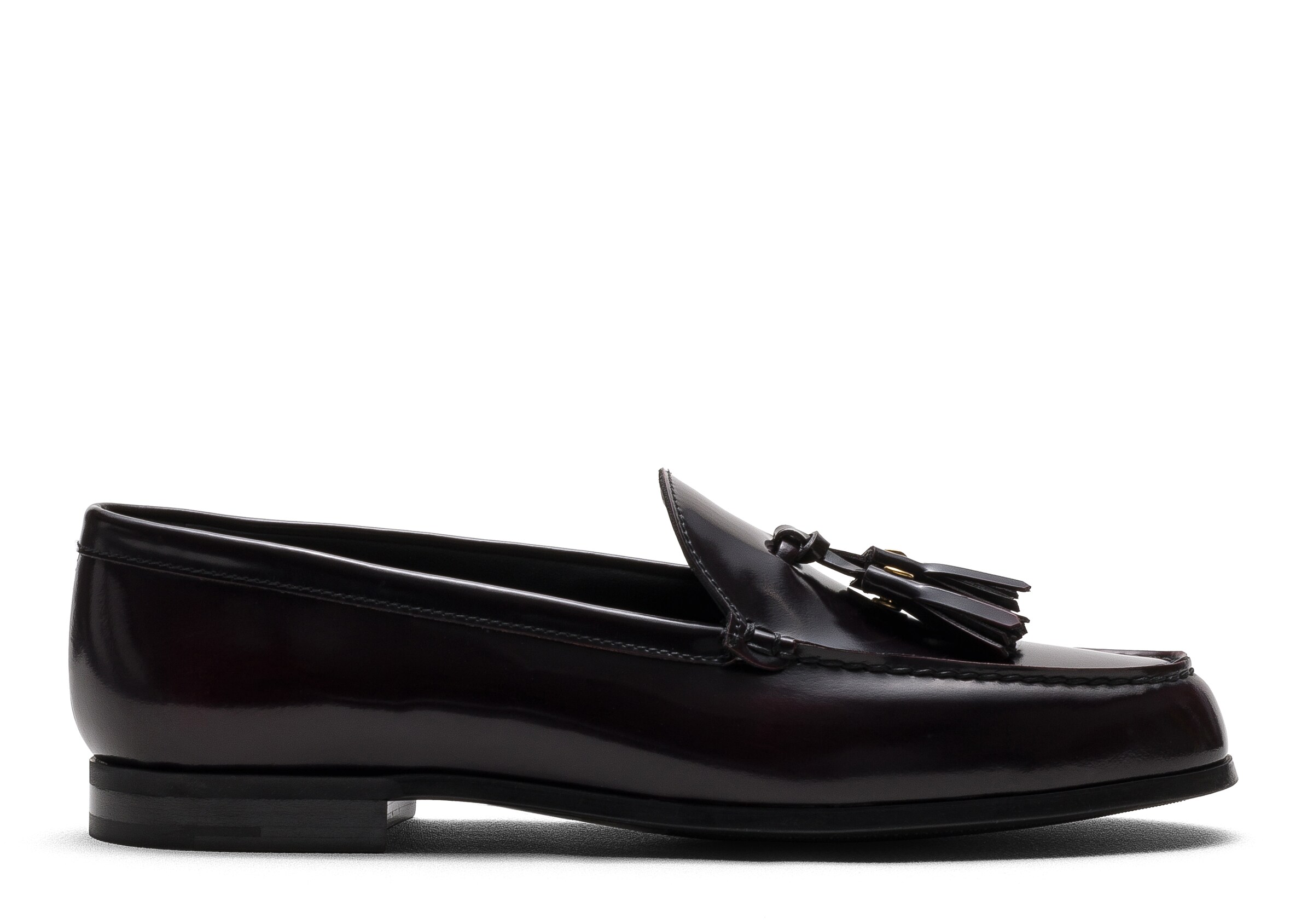 Church Polished Fumé Leather Loafer, Woman, Light Burgundy, Size 37