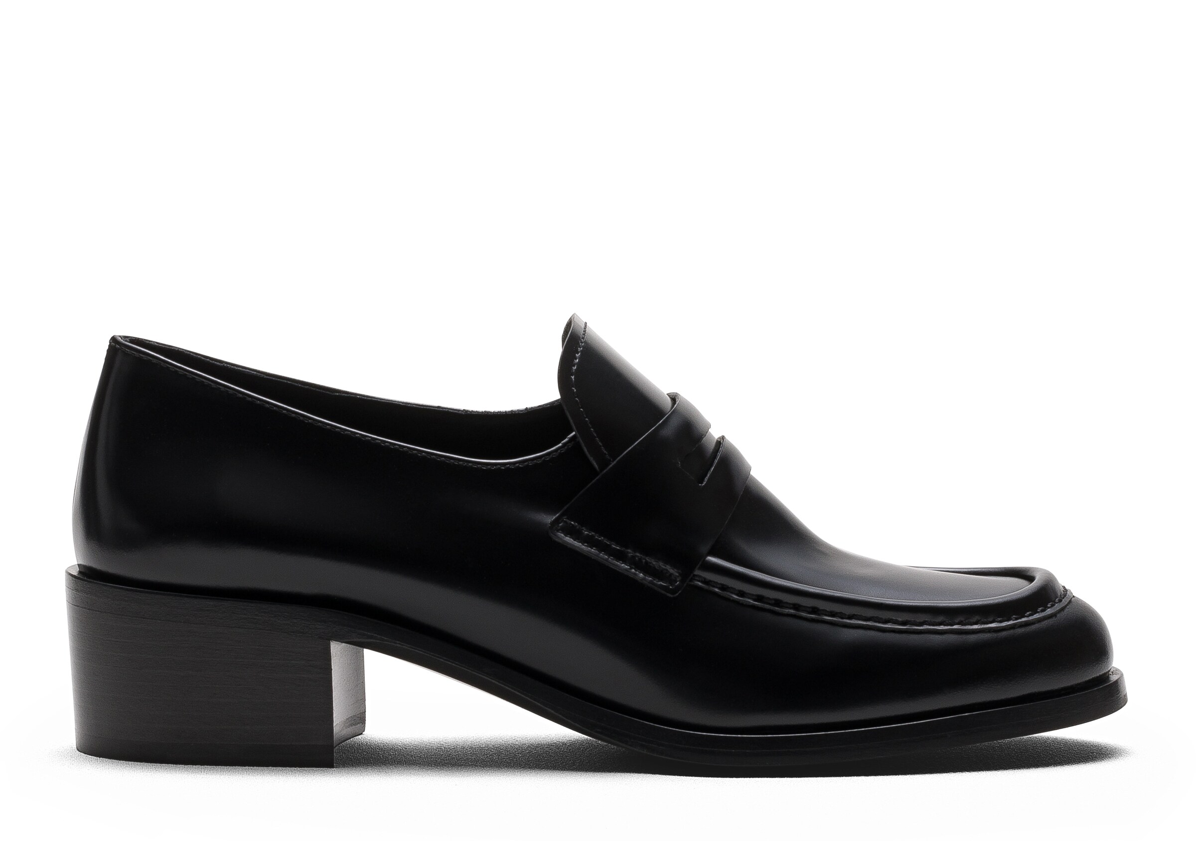 Church Polished Fumé Leather Loafer, Woman, Black, Size 39