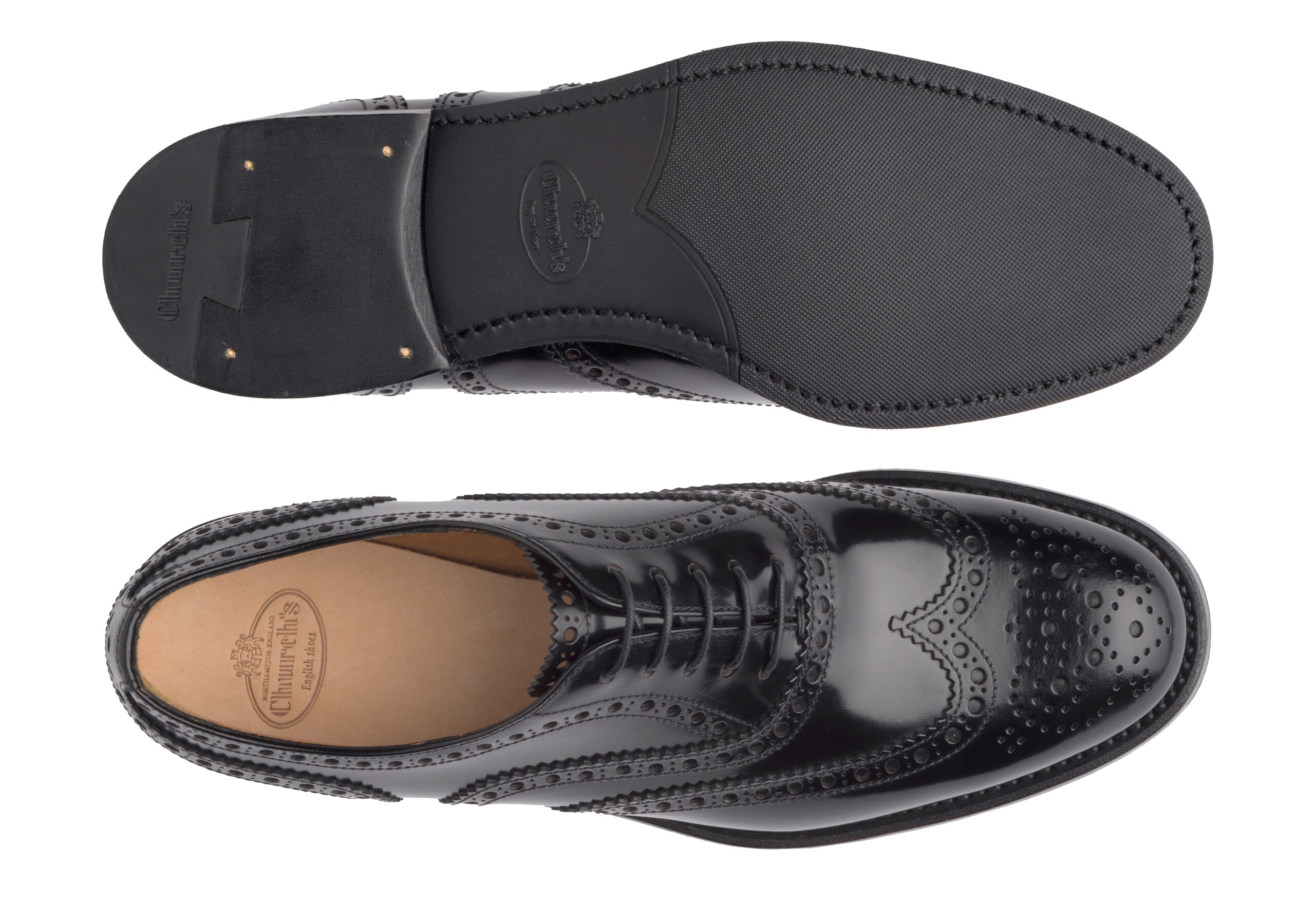 Burwood wg Church's Richelieu Oxford en Cuir Glacé Noir