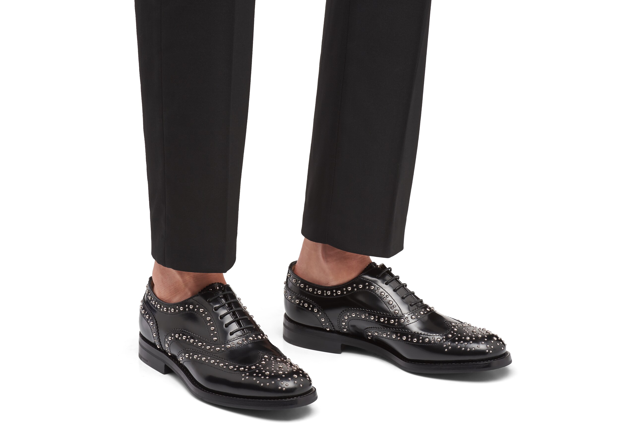 Burwood met. Church's Polished Binder Oxford Brogue Stud Black