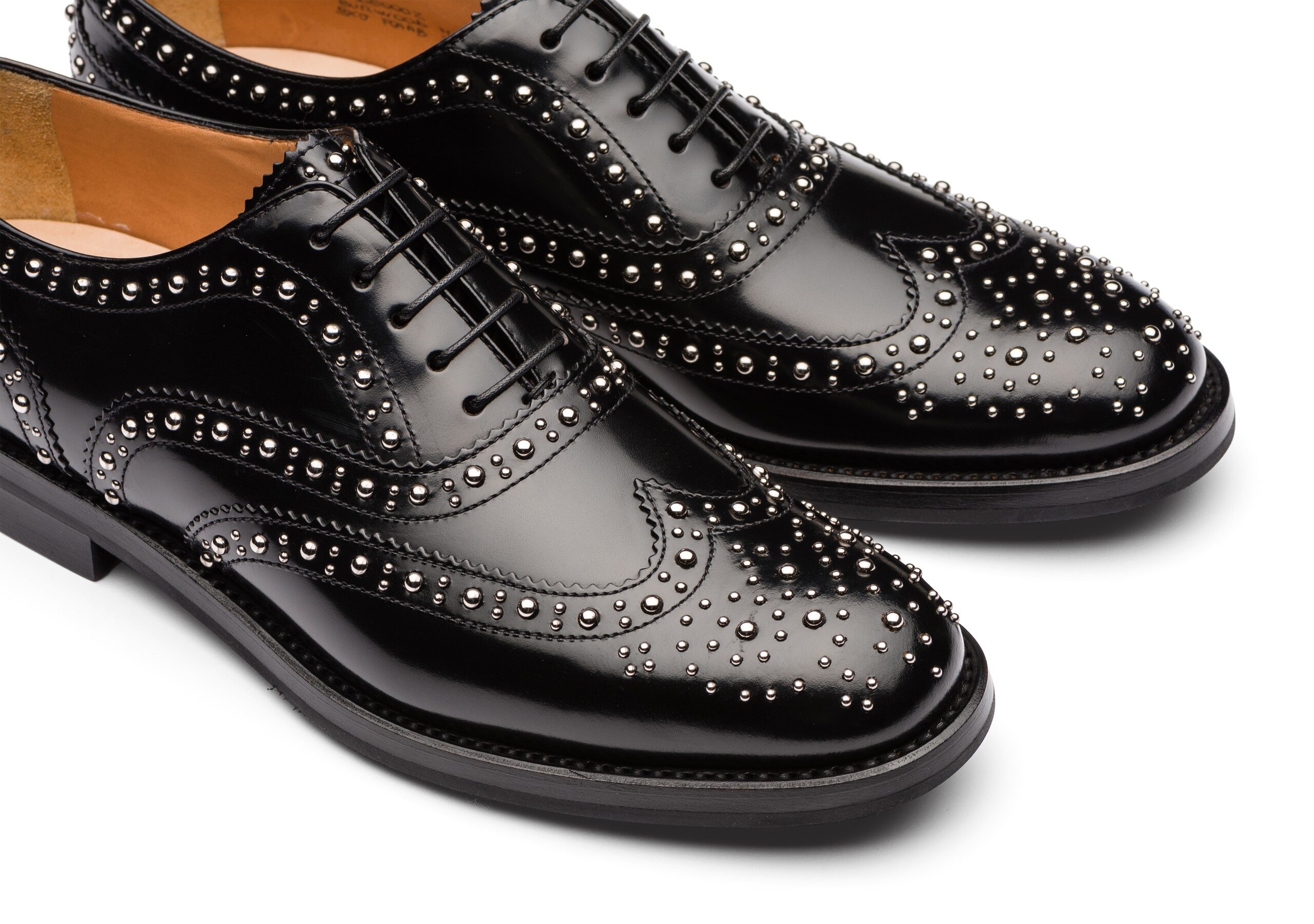 Burwood met. Church's Polished Binder Oxford Brogue Stud Black