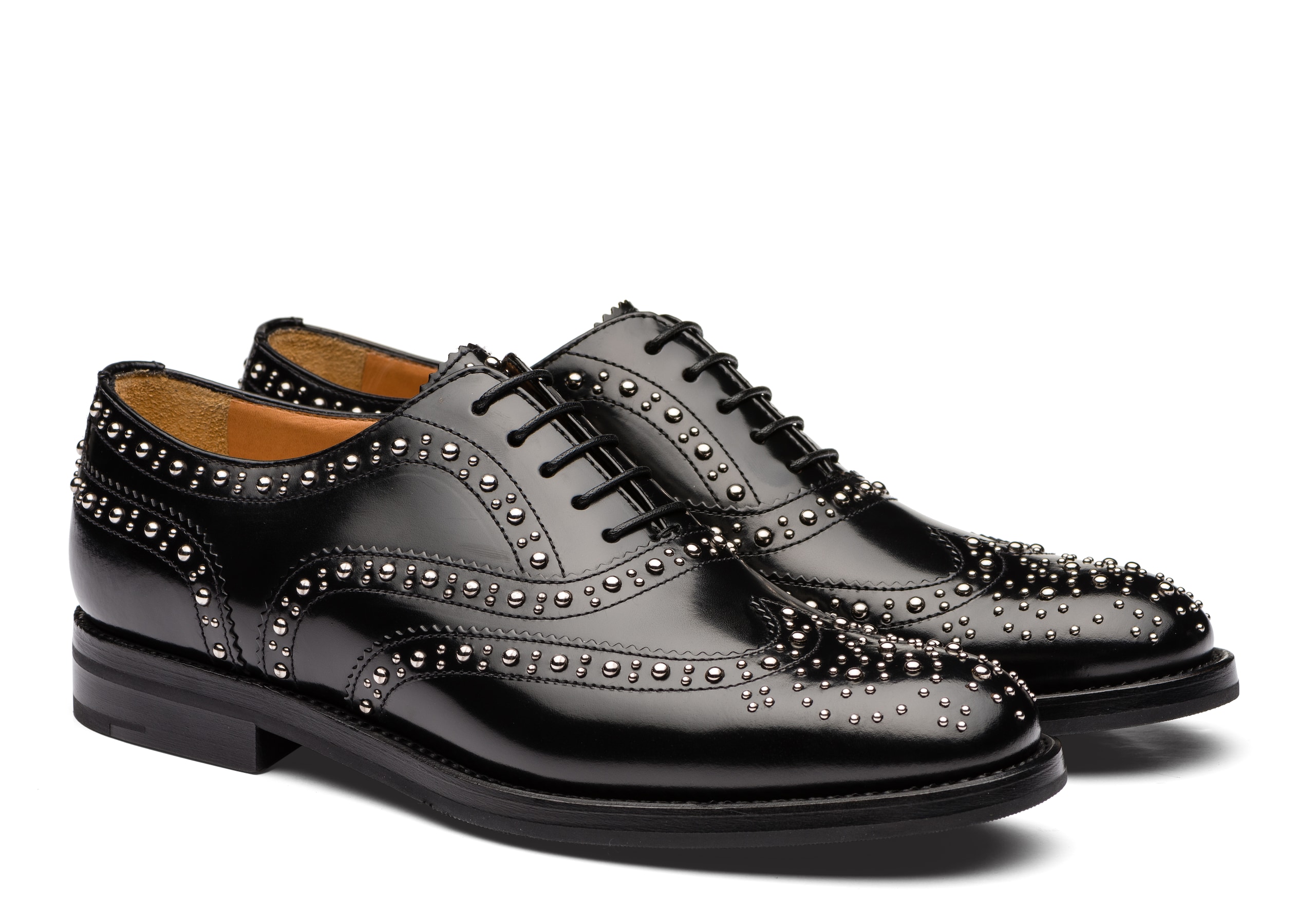 Burwood met. Church's Polished Binder Oxford Brogue Stud Black