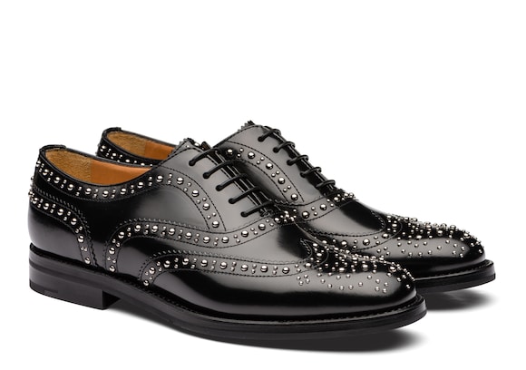 Church's Burwood met. Polished Binder Oxford Brogue Stud Black