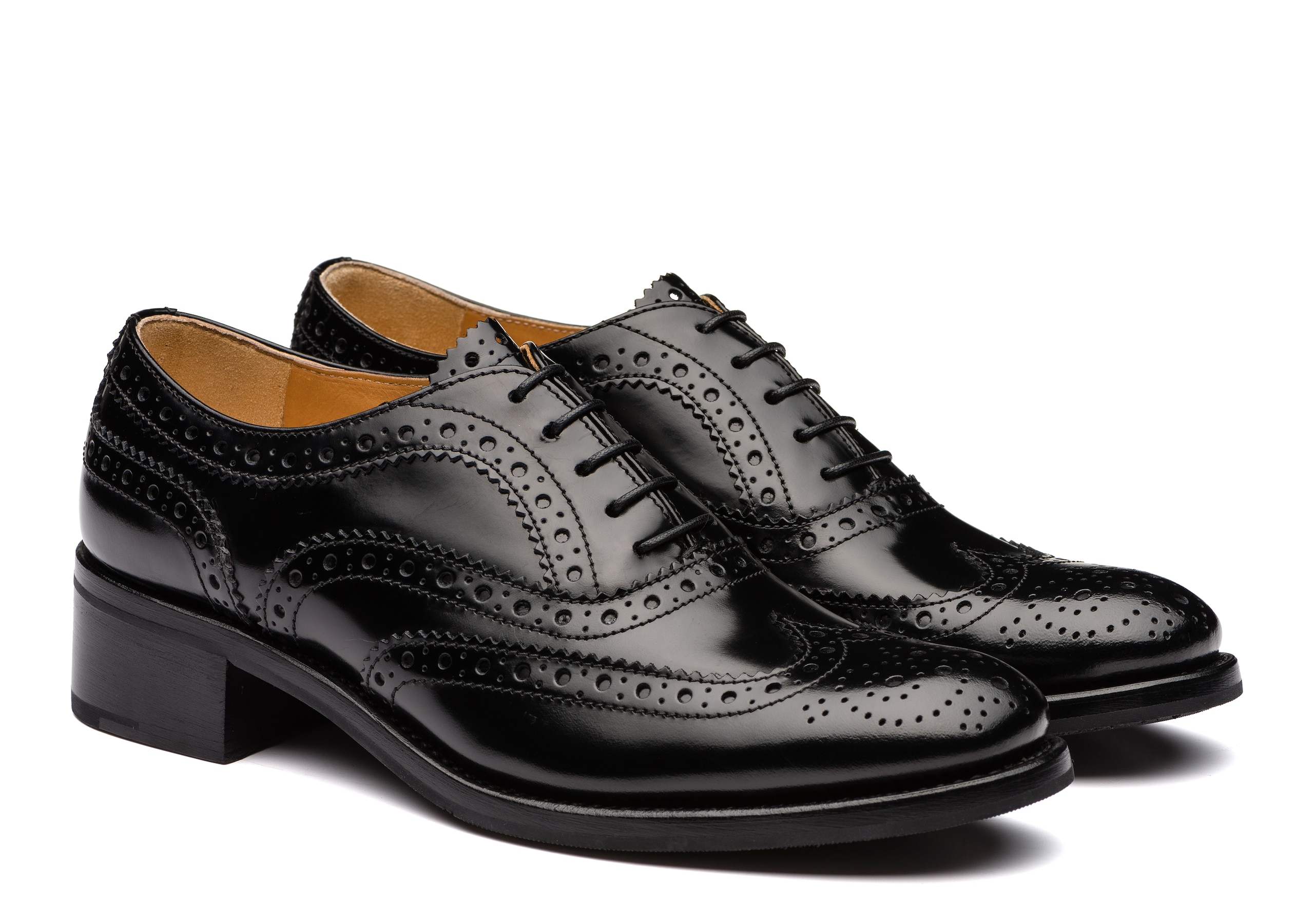 heeled brogues black