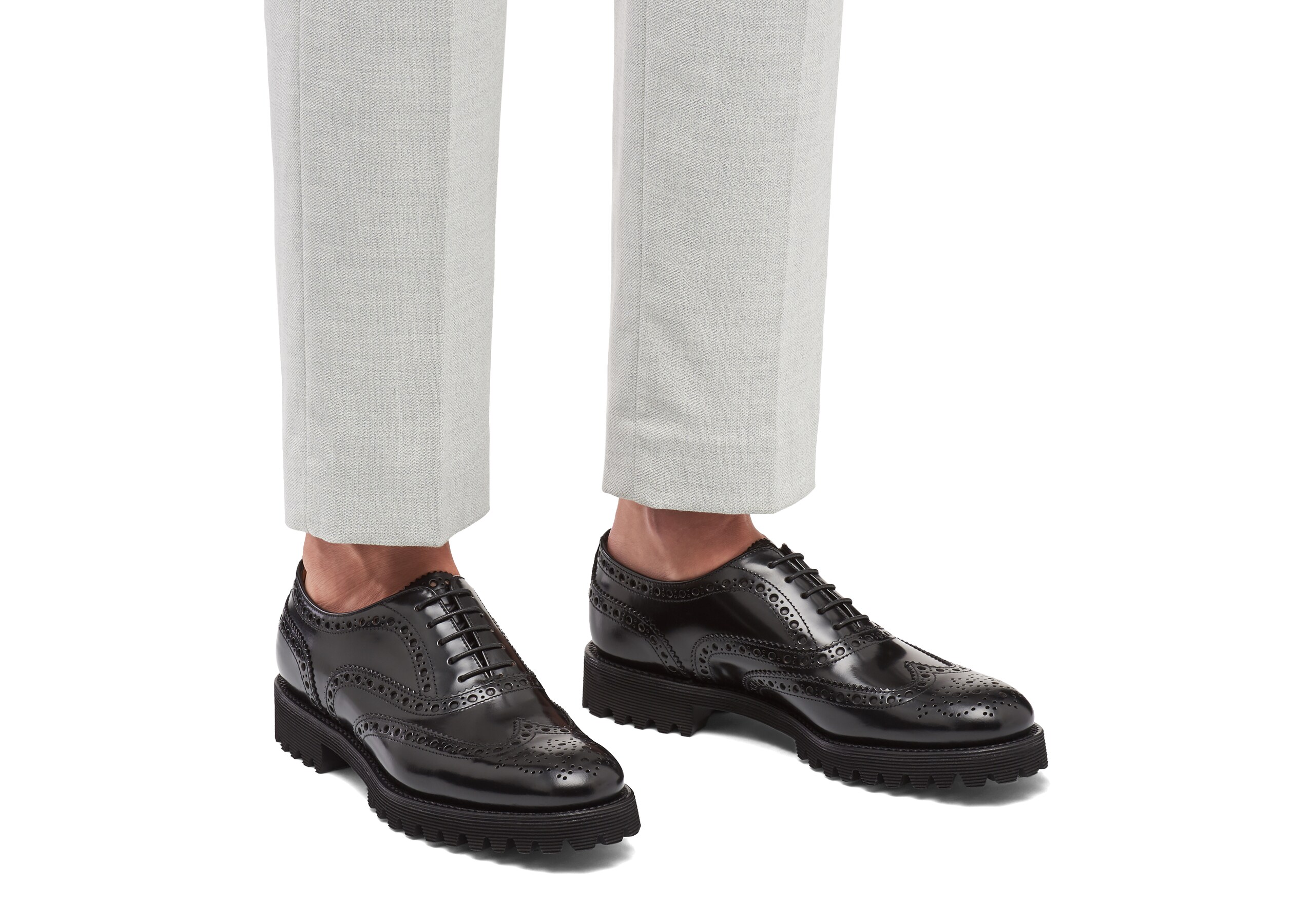 Carla Church's Polished Binder Oxford Brogue Black