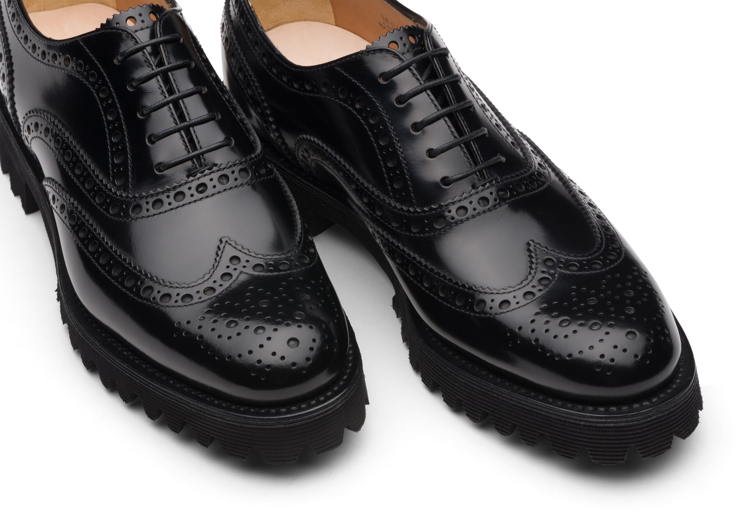 Carla Church's Polished Binder Oxford Brogue Black