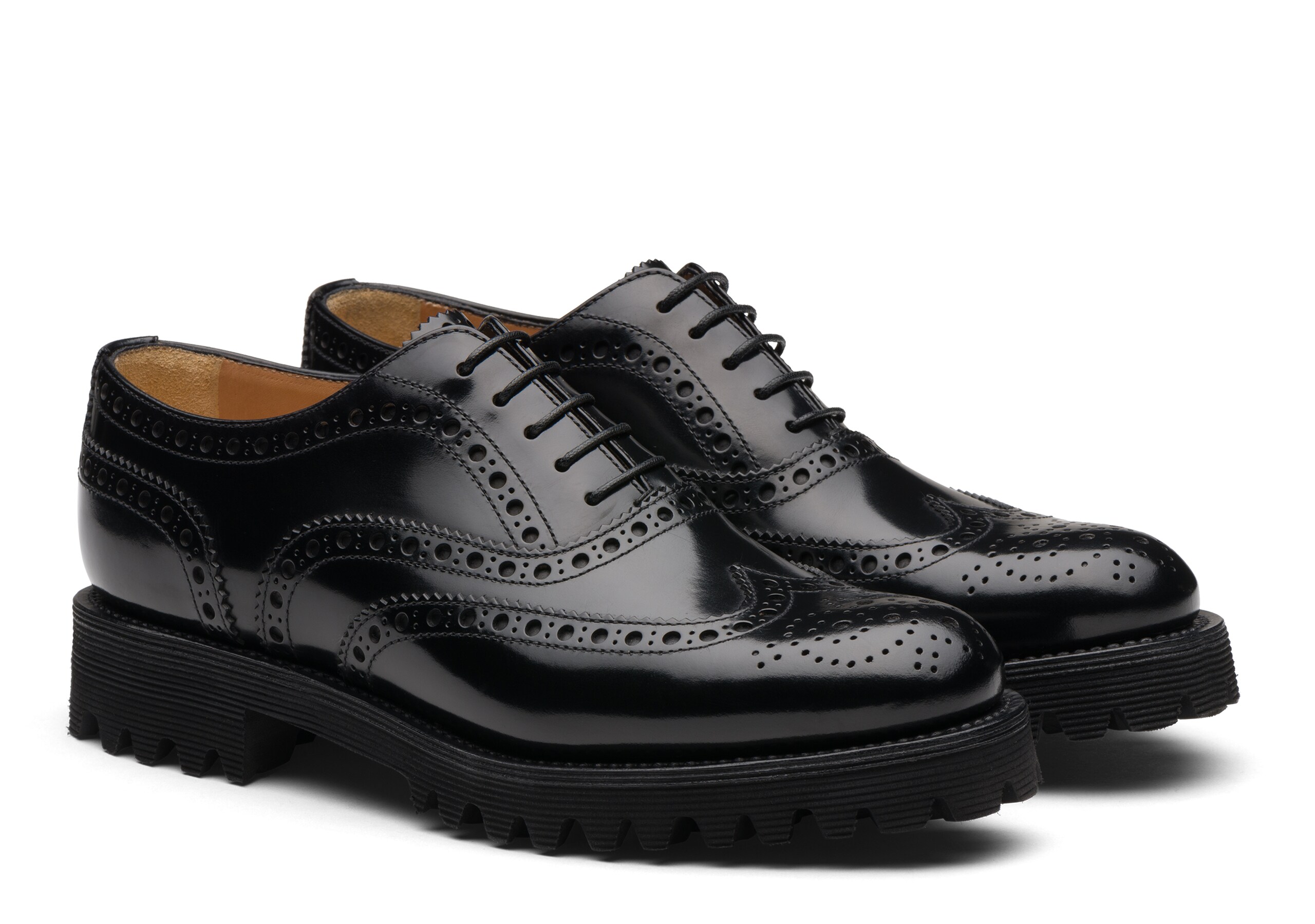 Carla Church's Polished Binder Oxford Brogue Black