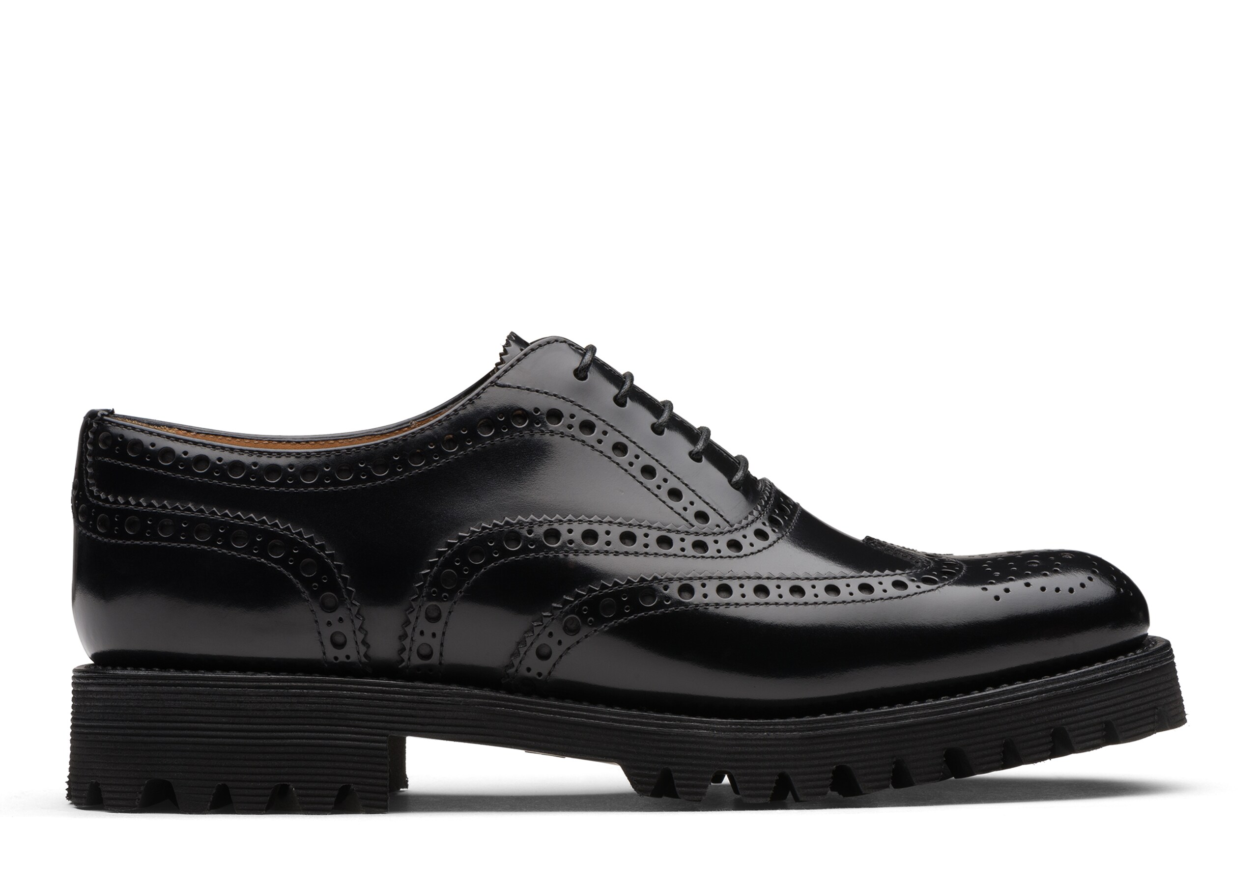 Carla Church's Polished Binder Oxford Brogue Black