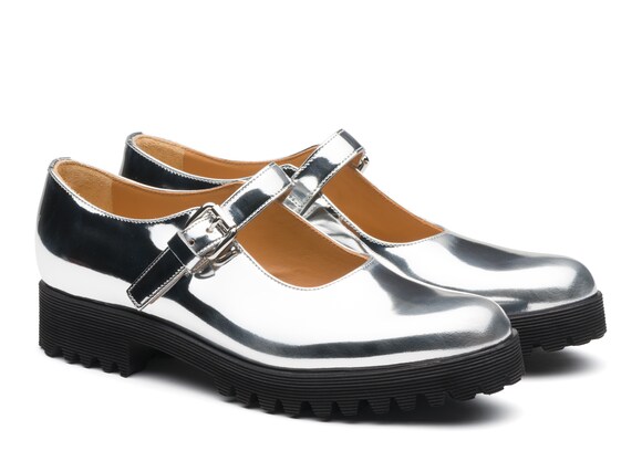 Church's  Babies en cuir de veau miroir Argent