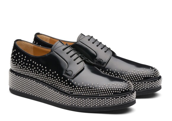 Church's  Derbies cloutées à plateforme en cuir glacé Noir