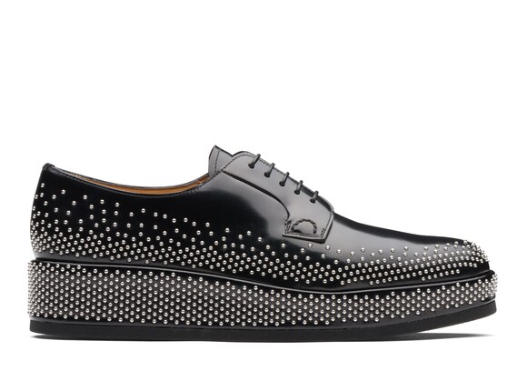 Church's  Derbies cloutées à plateforme en cuir glacé Noir