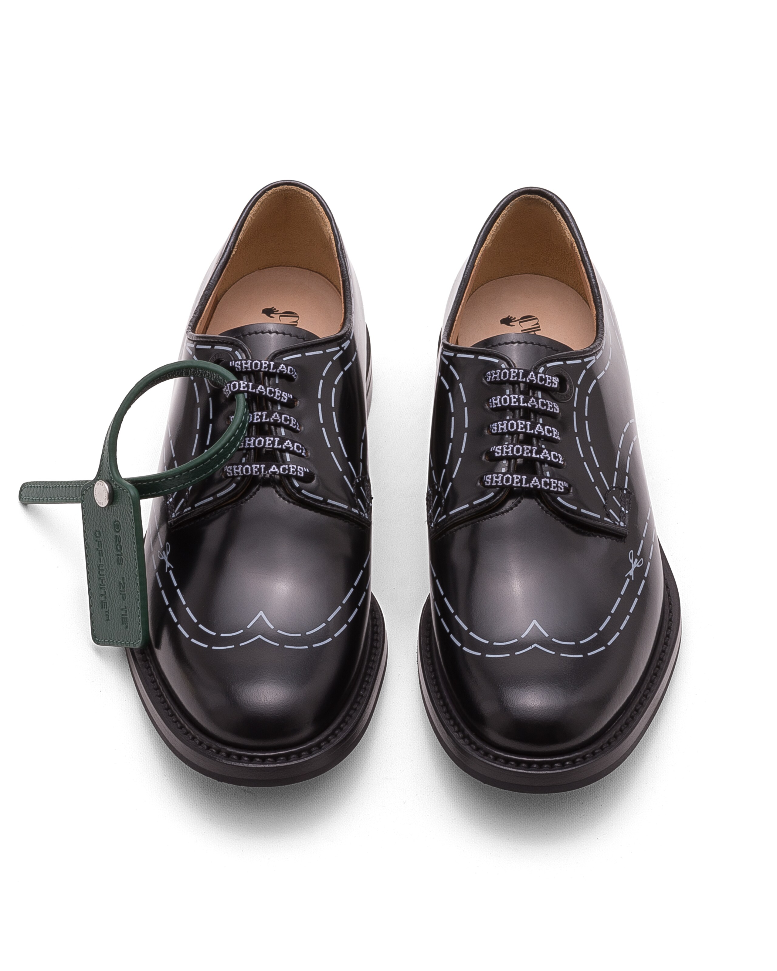 Shannon cut lines w Church's Polished Binder Derby Black Black