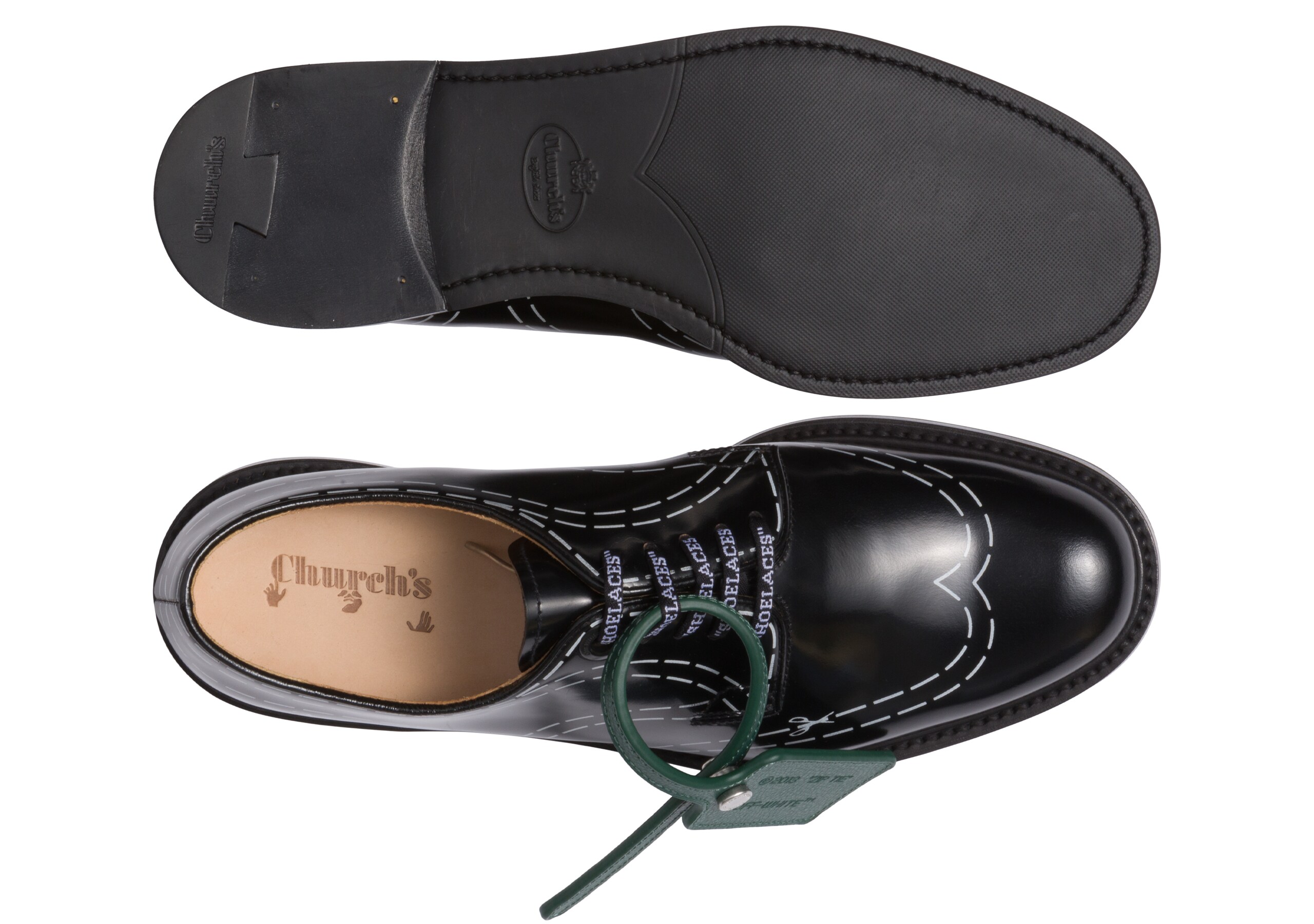 Shannon cut lines w Church's Derby en cuir verni, noir Noir