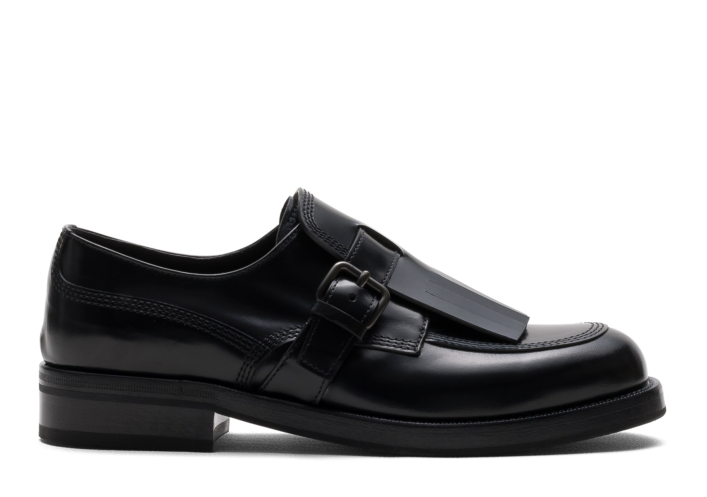 Church Polished Fumé Leather Lace-up Monk Strap, Woman, Black, Size 38,5